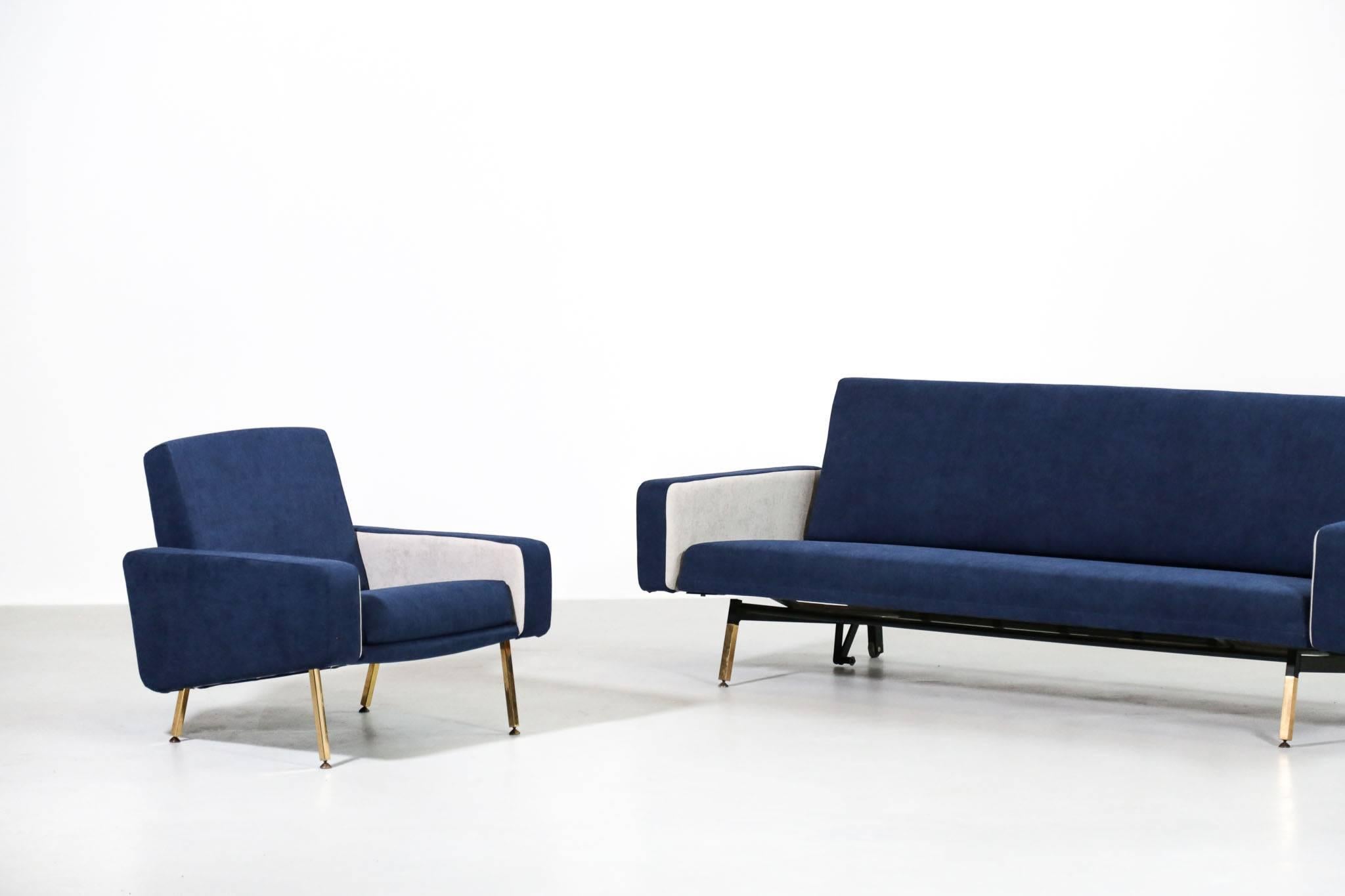 Ensemble de canapés et paire de fauteuils Pierre Guariche pour Airborne French Design en vente 5