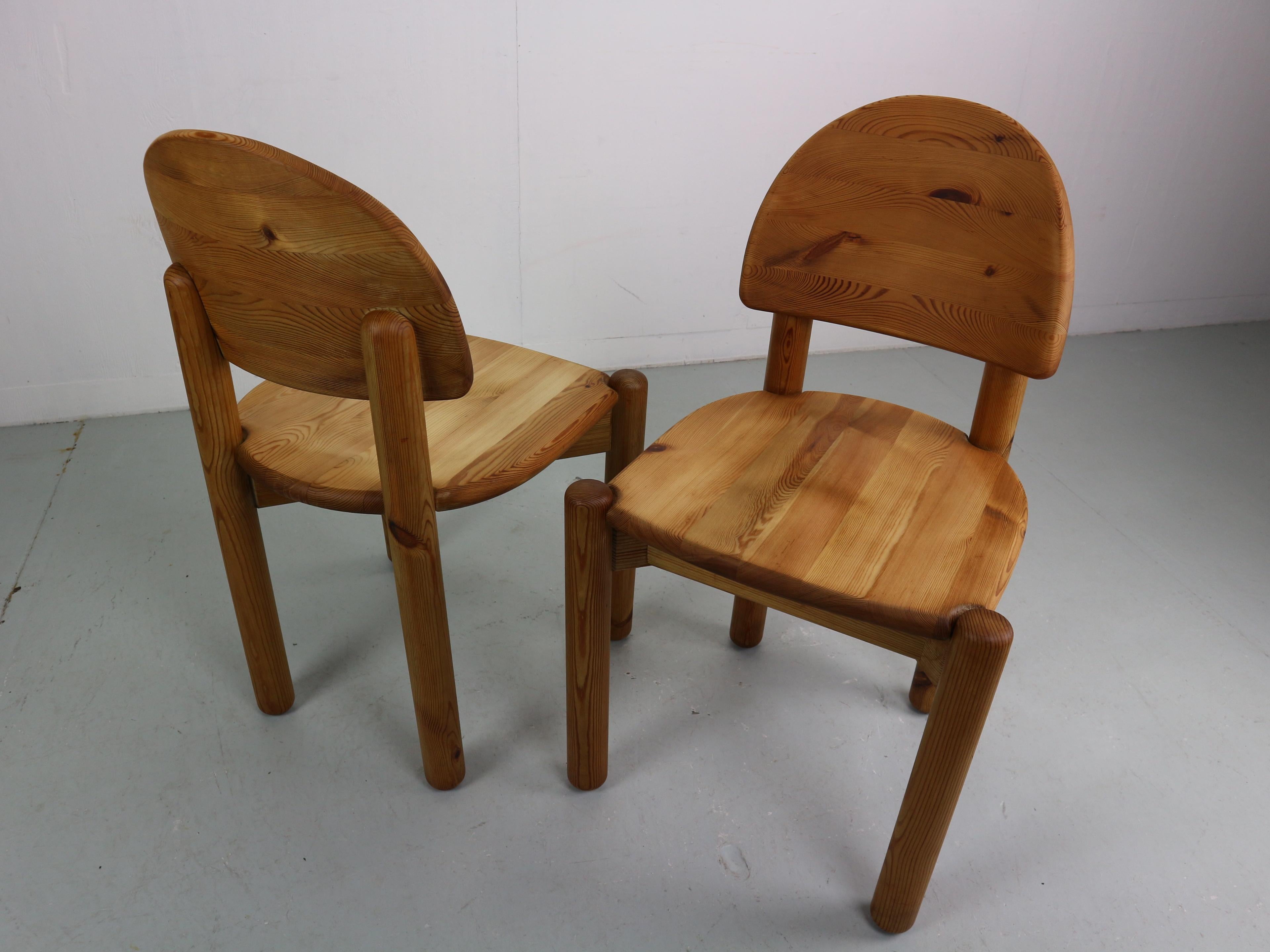 Set of solid Pine Midcentury Dining Chairs by Rainer Daumiller 5