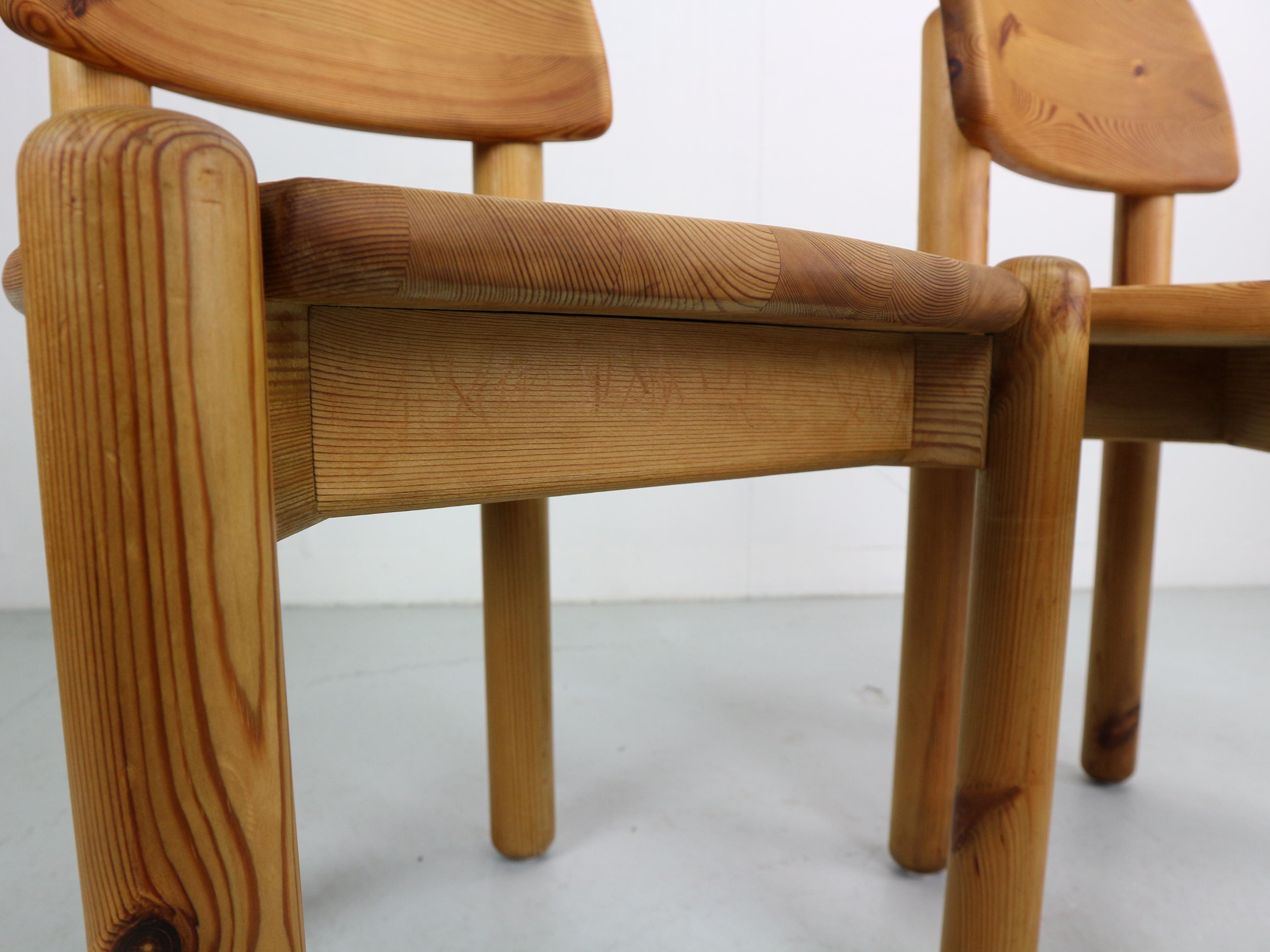 Set of solid Pine Midcentury Dining Chairs by Rainer Daumiller For Sale 9