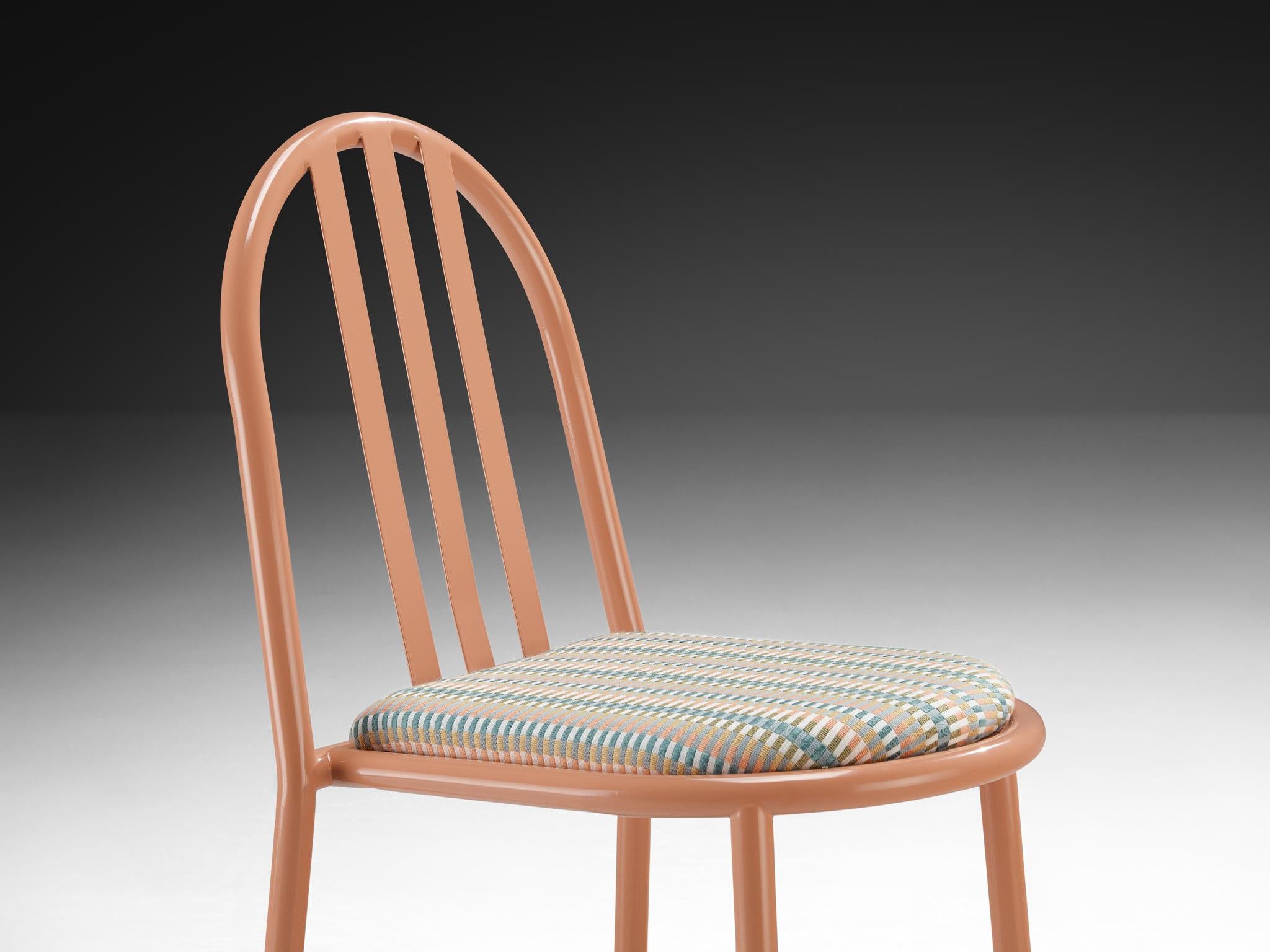 Set of Pink Tubular Steel Chairs by Robert Mallet-Stevens For Sale 6