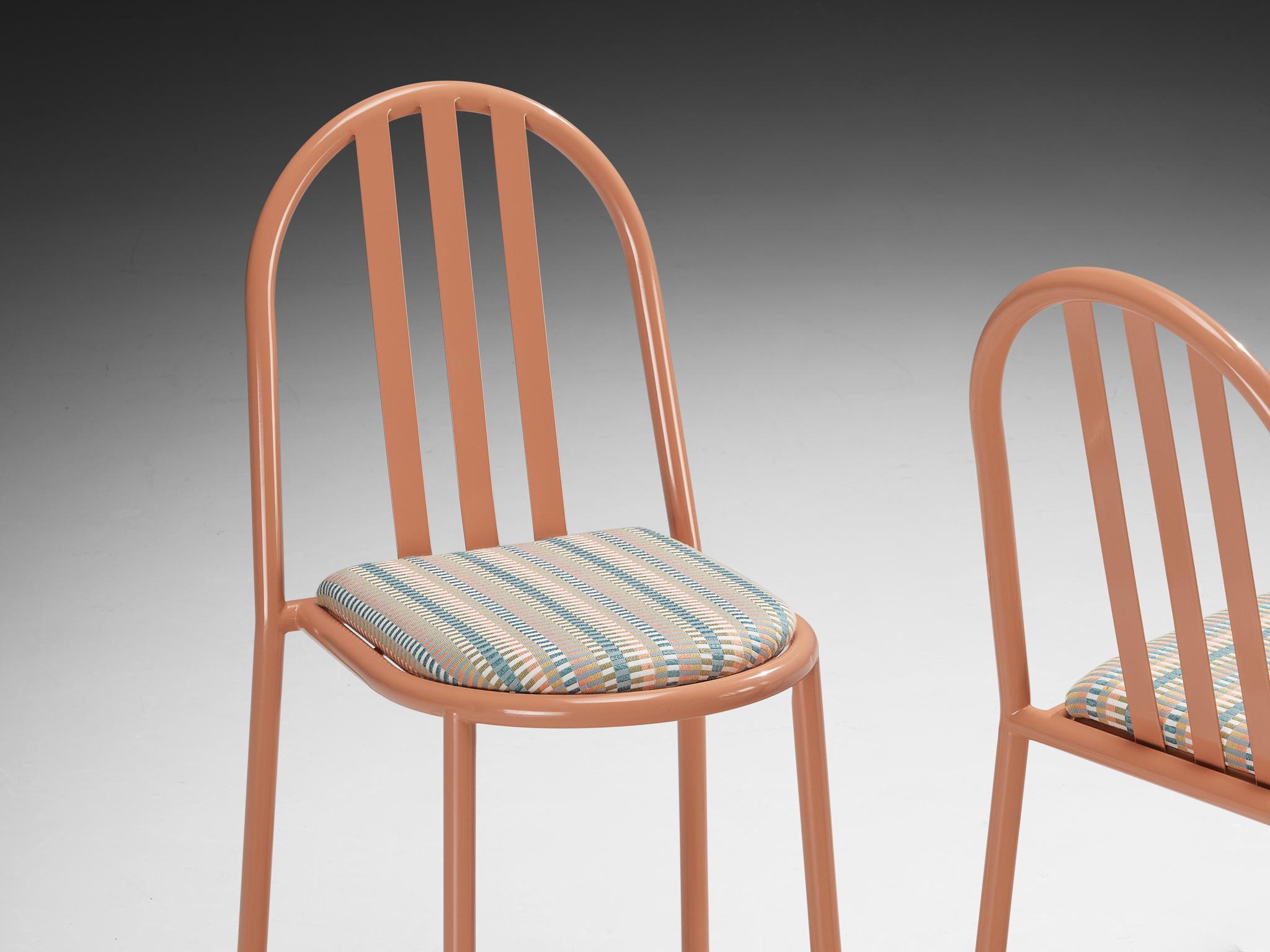 French Set of Pink Tubular Steel Chairs by Robert Mallet-Stevens For Sale