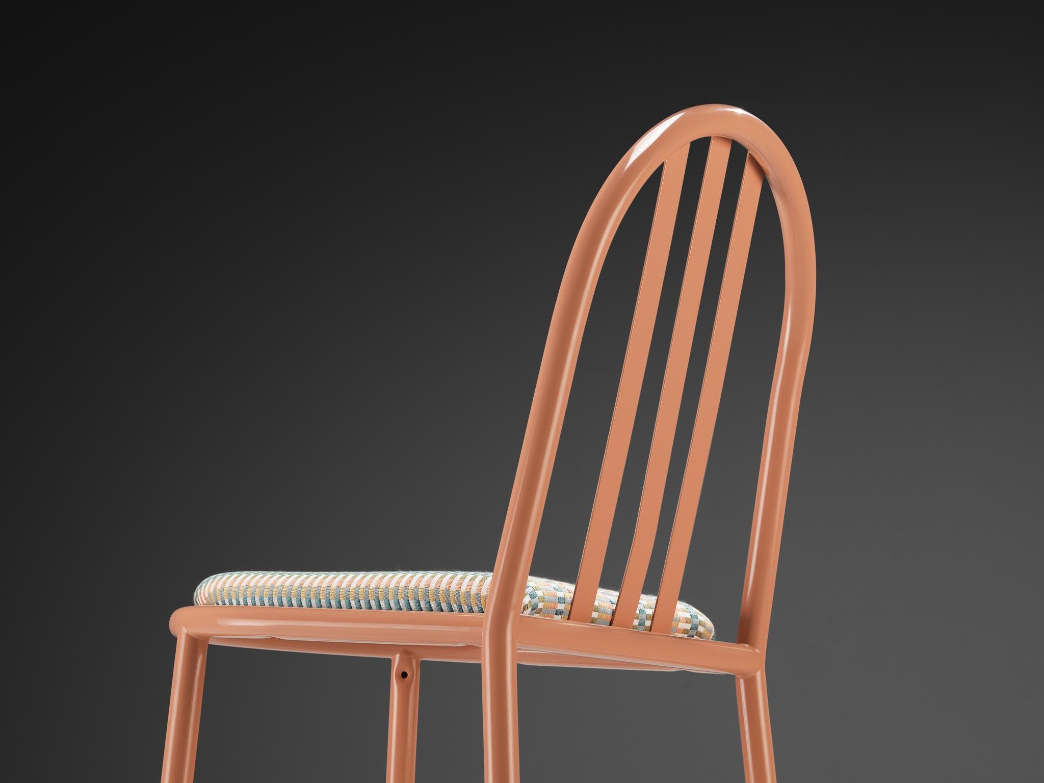 Set of Pink Tubular Steel Chairs by Robert Mallet-Stevens For Sale 2