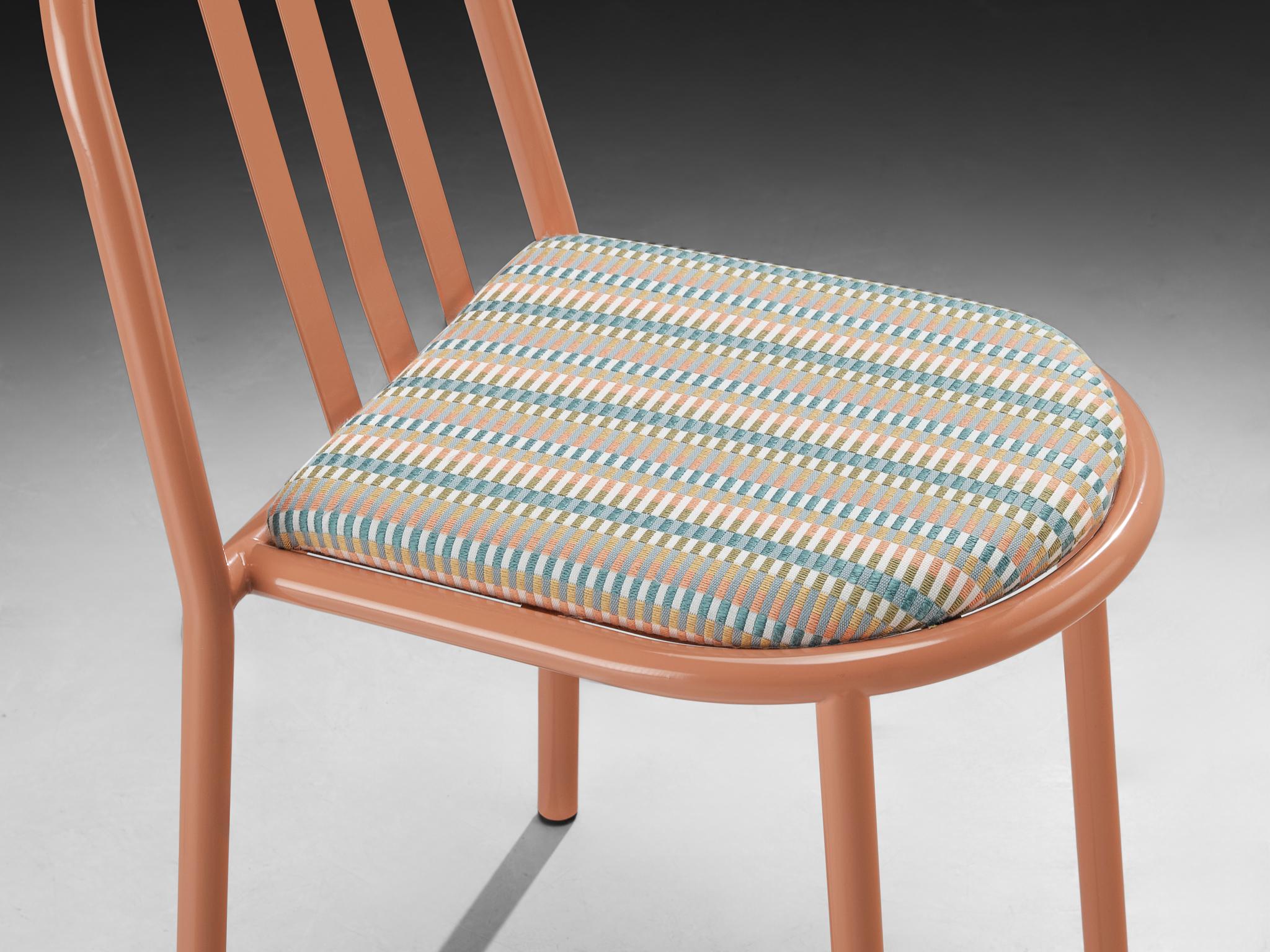 Set of Pink Tubular Steel Chairs by Robert Mallet-Stevens For Sale 3