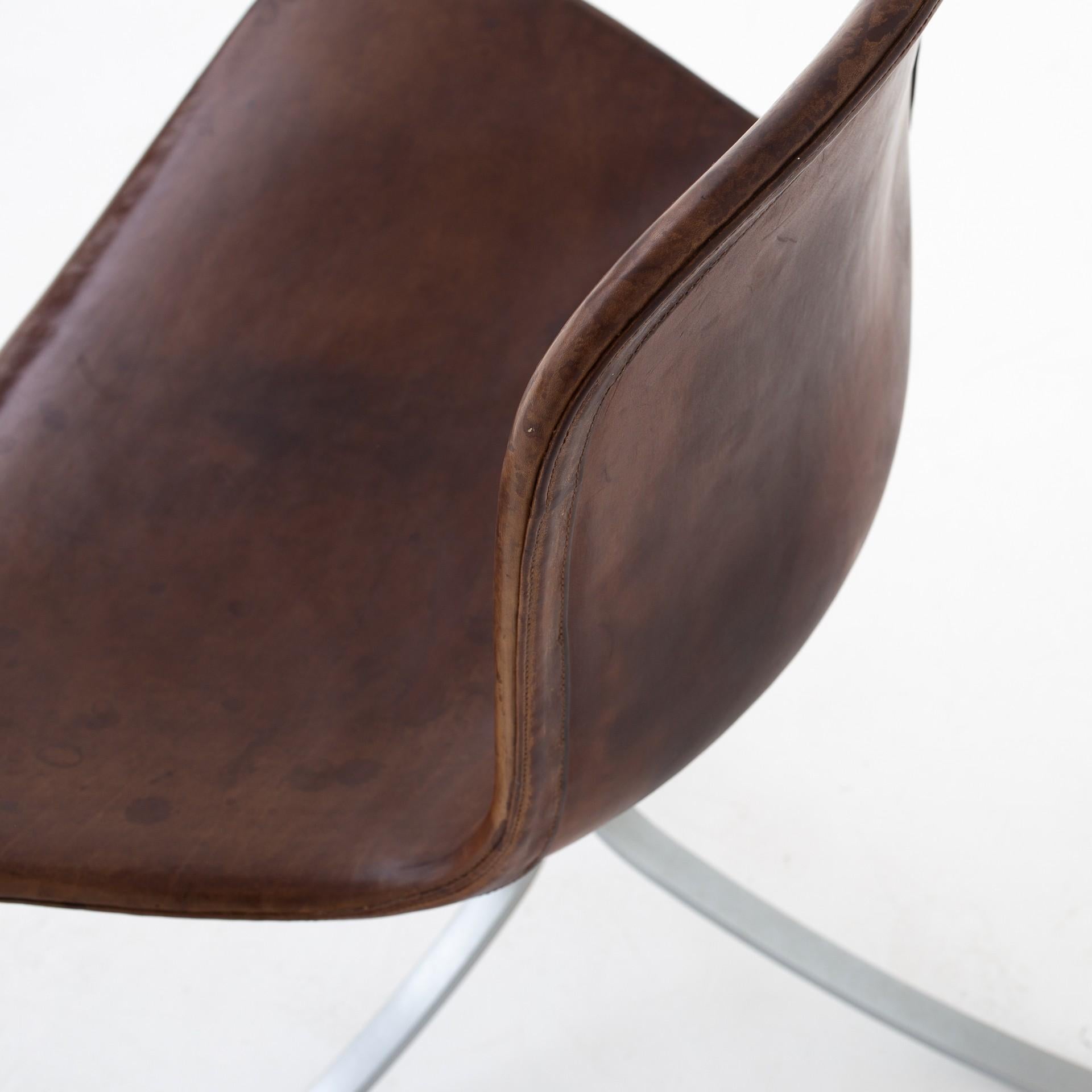 Leather Set of PK9 Chairs by Poul Kjærholm