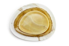 Plates Platters Serveware Set of 3 Orange Amber Onyx White Marble Hand-carved