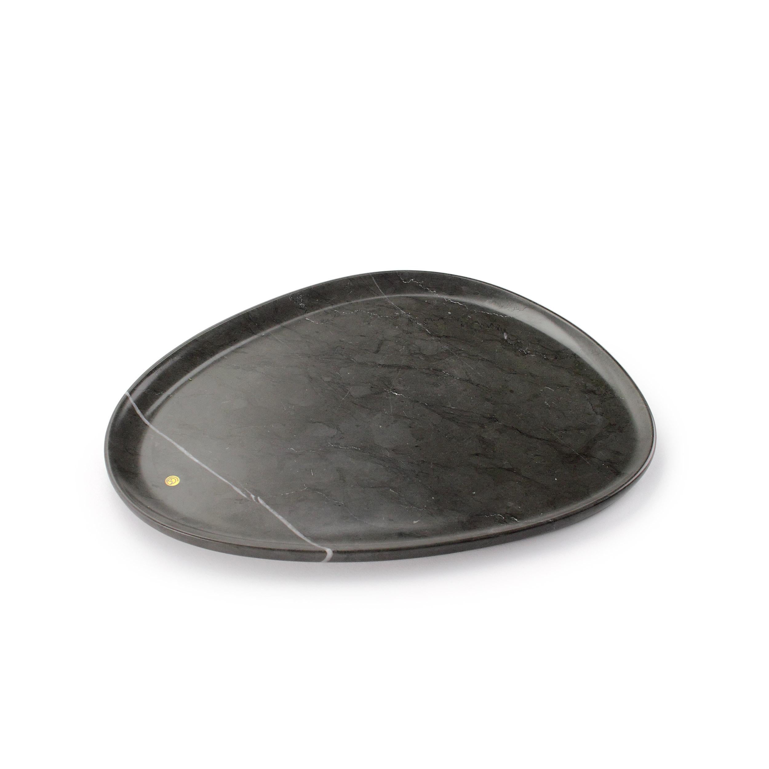 Italian Plates Platters Serveware Set White Orange Onyx Grey Stone Marble Hand-carved For Sale