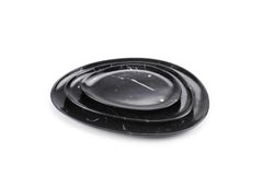 Plates Platters Serveware Set Black Marquina Marble Collectible Handmade Italy
