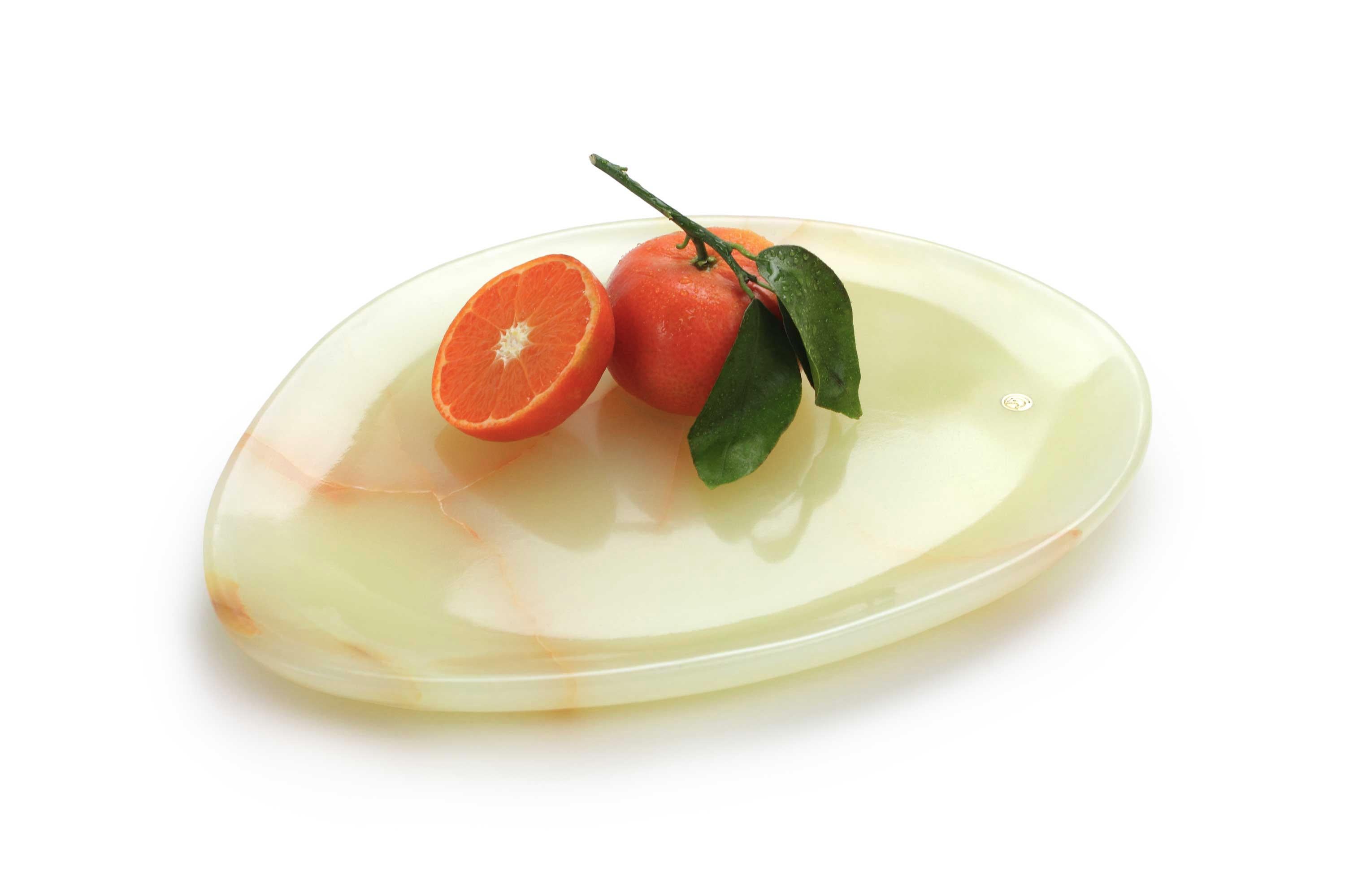 Italian Set Plate Platters Serveware Solid Green White Onyx Marble Hand-carved Italy For Sale