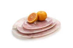 Set di piatti da portata in marmo di quarzo rosa da collezione scolpiti a mano Italia