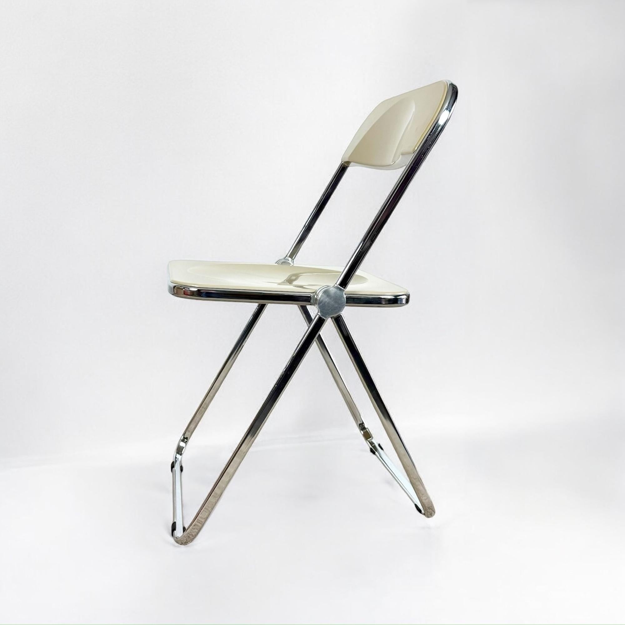 Aluminum Set of Platone Foldable Desk & Plia Chair by G.Piretti for Anonima Castelli For Sale