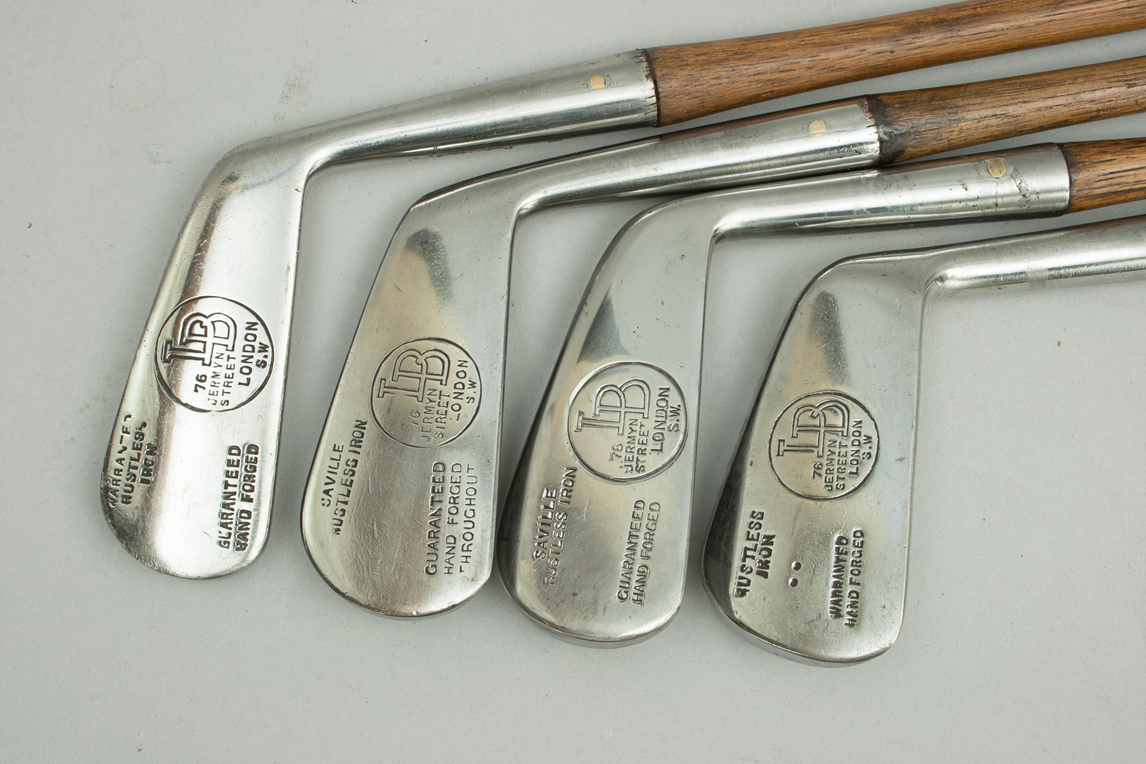 British Set of Playable Hickory Golf Clubs