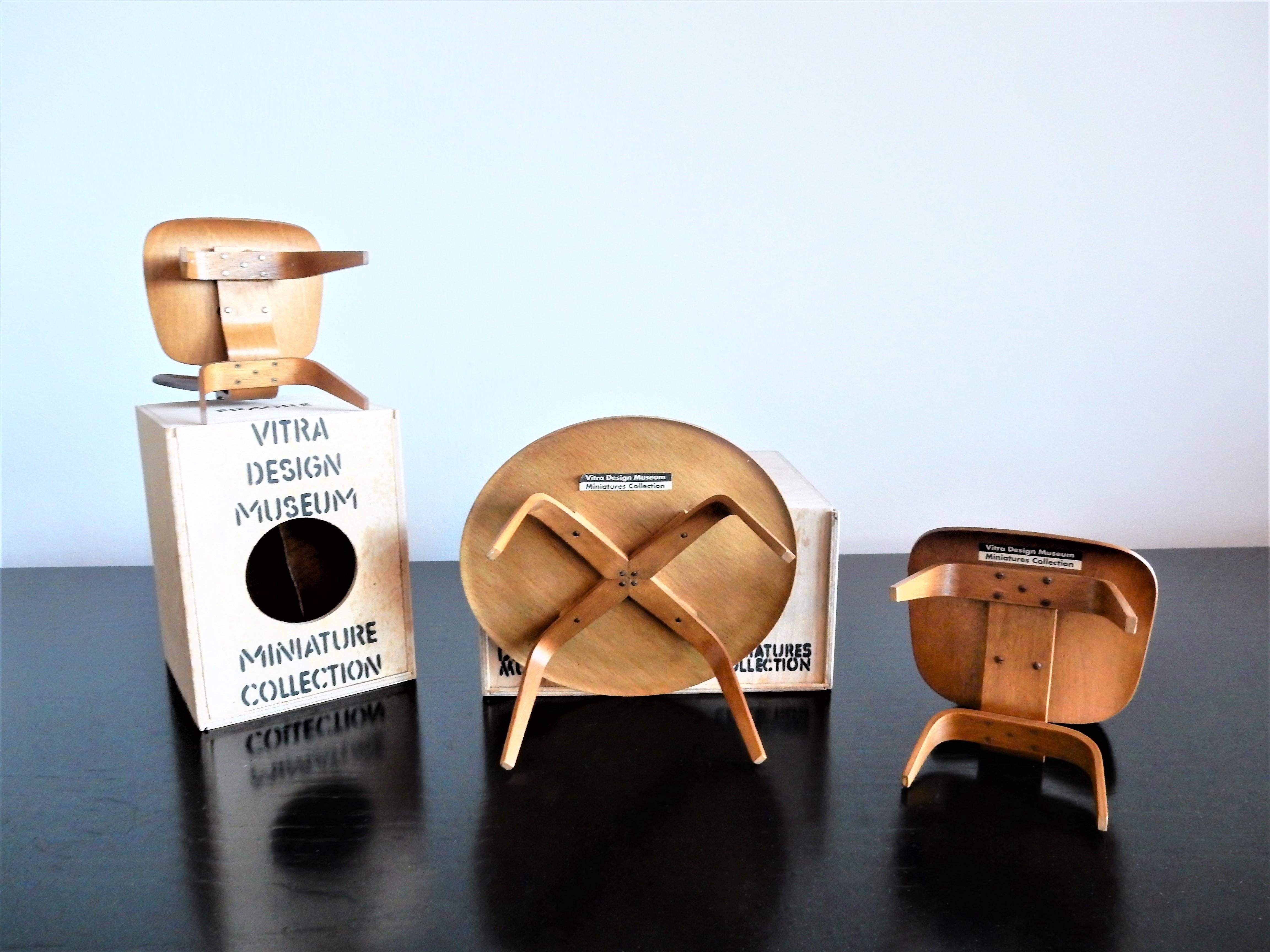 Mid-Century Modern Set of Plywood miniatures by Charles & Ray Eames for Vitra, Switzerland