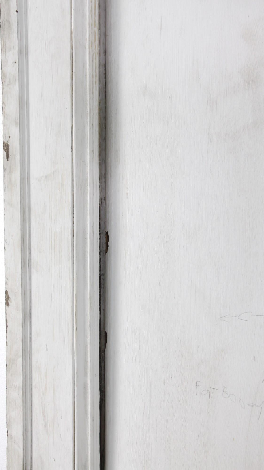 American Set of Pocket Doors w/ Dark Tone Wood & One Side Painted White