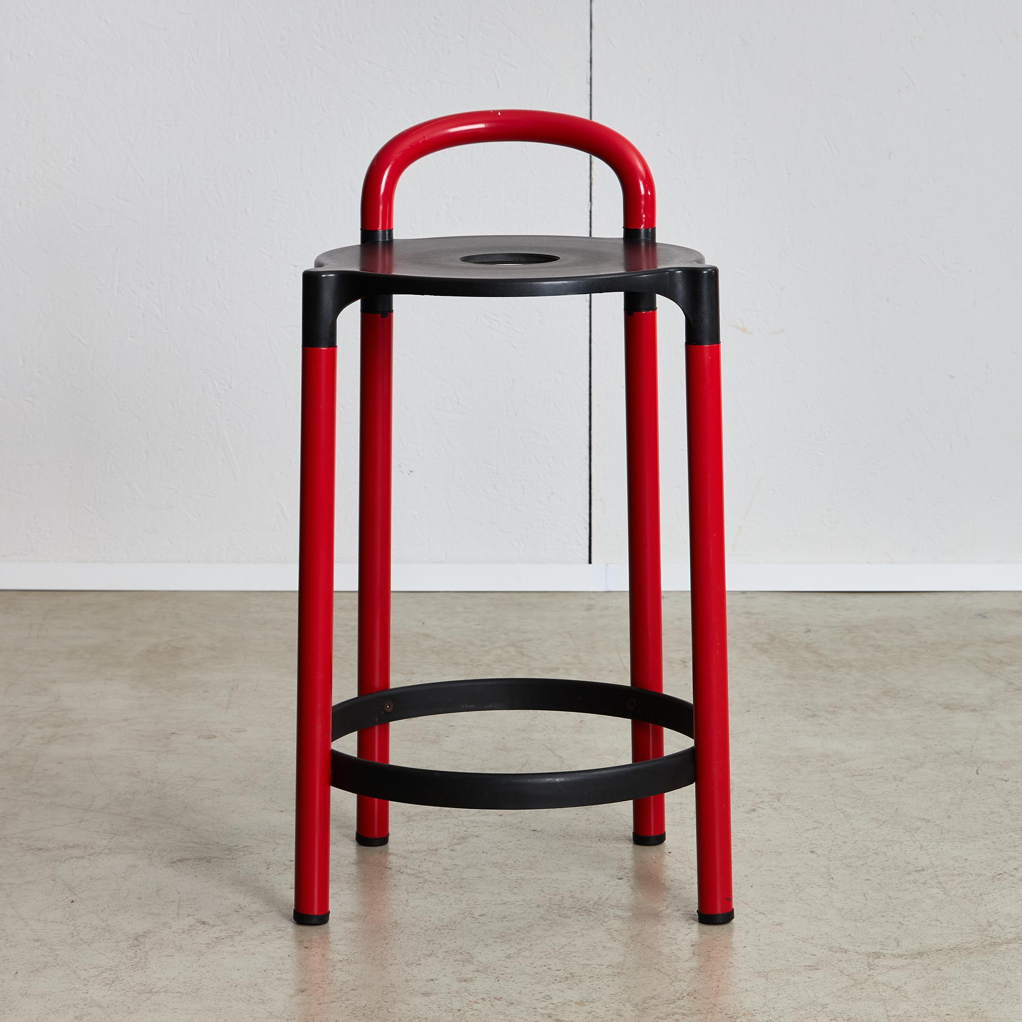 Metal Set of Polo Bar Stools by Anna Castelli Ferrieri for Kartell, 1979 For Sale