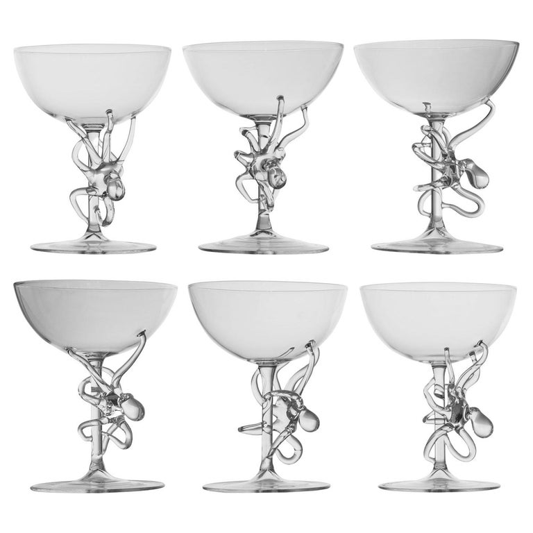 'Set of Polpo Manhattan Glasses' Hand Blown Glasses by Simone Crestani