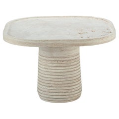 Set of Poppy Center Table and Side Table in Natural Travertine