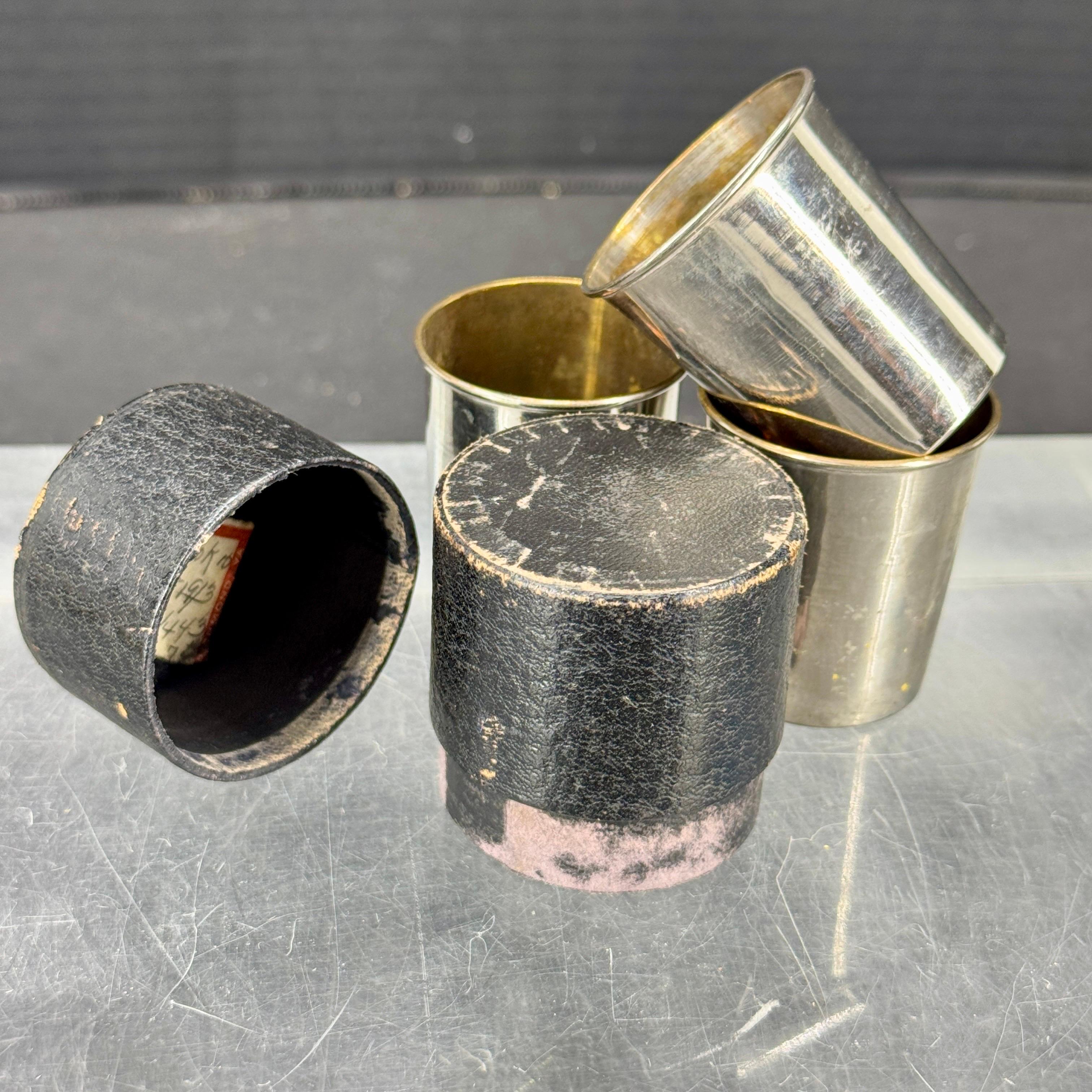 Set of Portable Hunting Whiskey Shot Glasses and Flask Collection For Sale 9