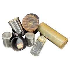 Set of Portable Hunting Whiskey Shot Glasses and Flask Collection