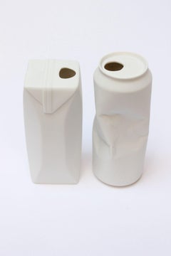 Set of Post-Modern Rosenthal Germany "Do Not Litter" Bisque Porcelain Vessels