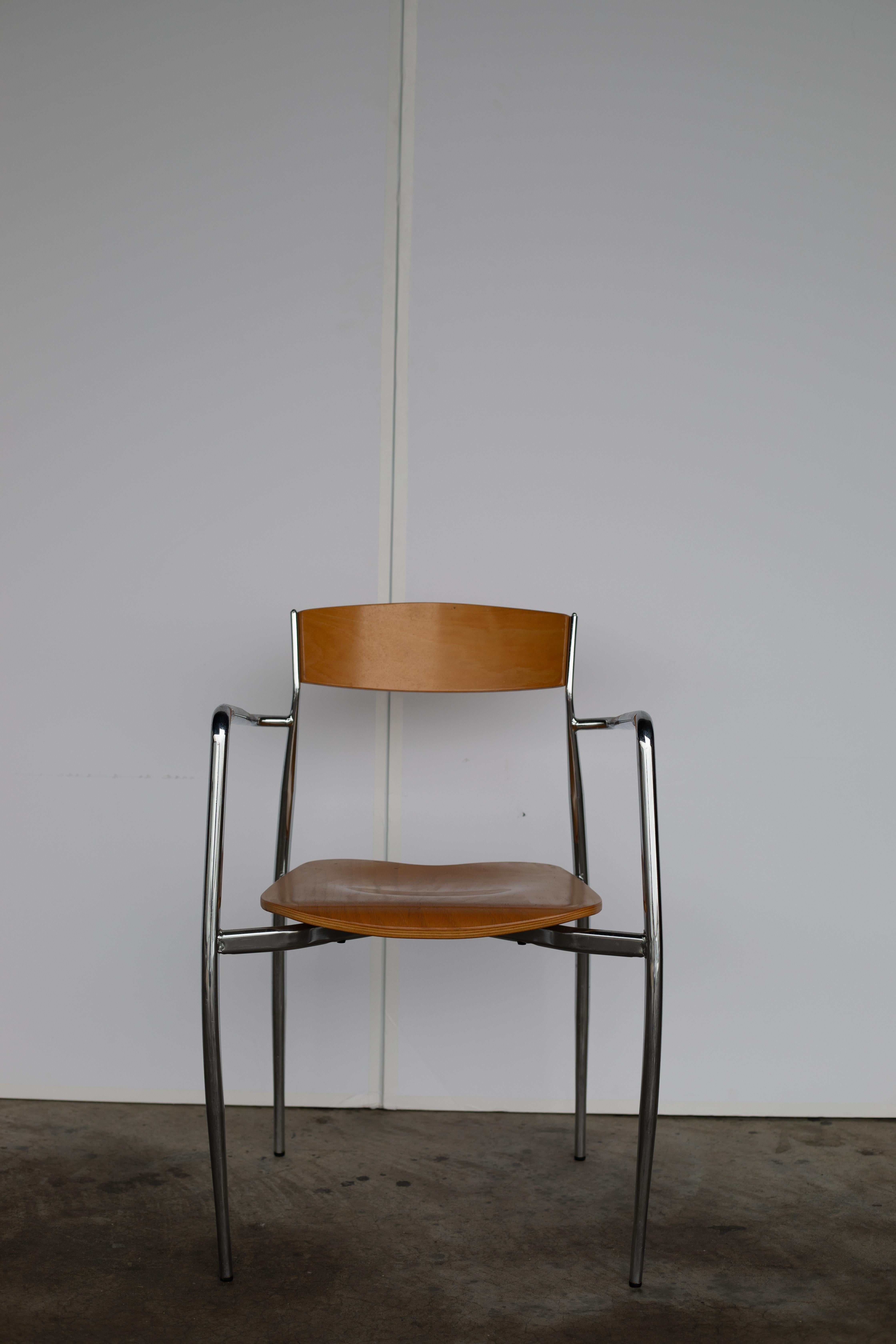 Postmoderno Set di poltrone postmoderne in cromo e bengala in vendita