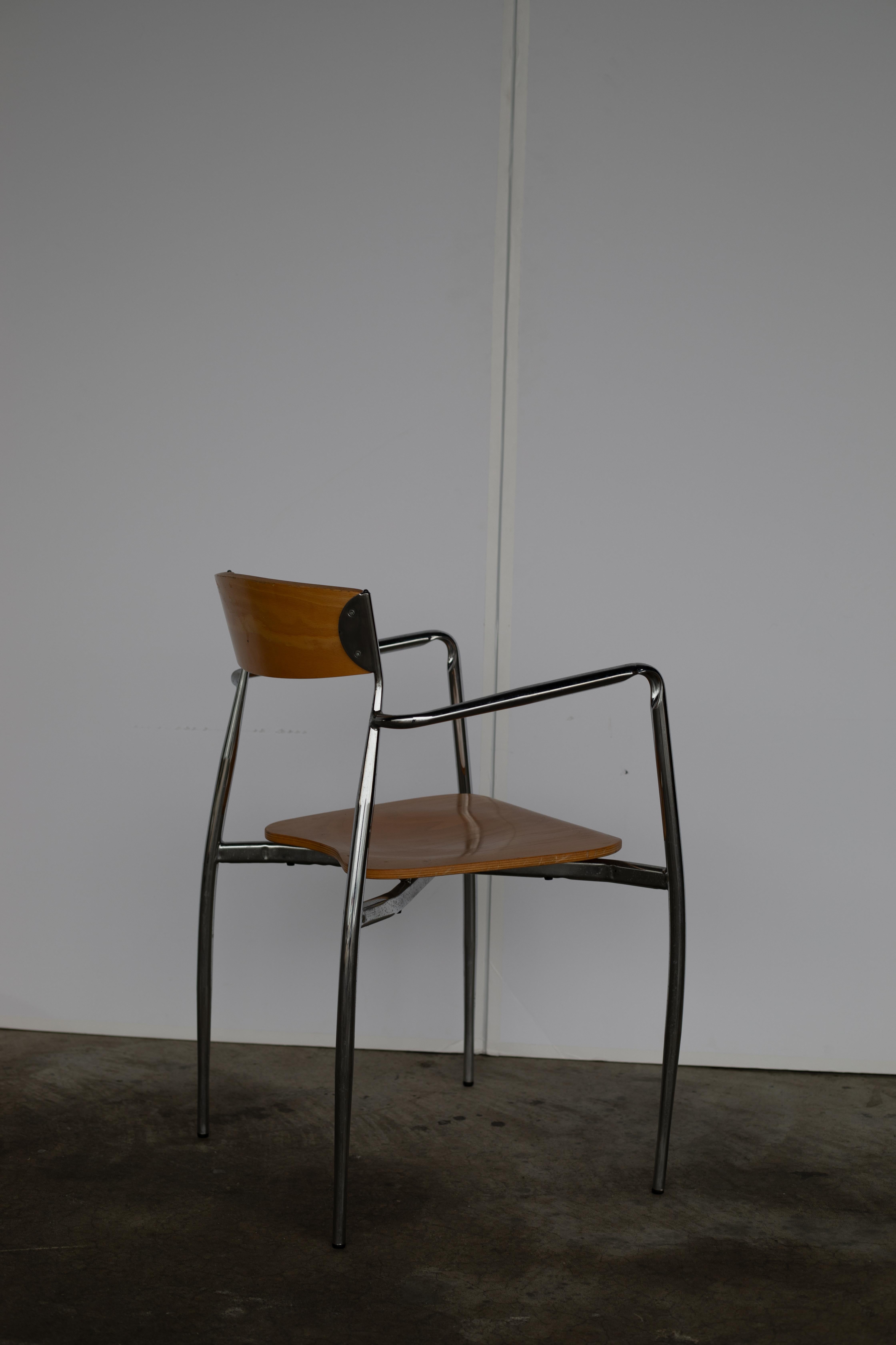 Set di poltrone postmoderne in cromo e bengala In condizioni buone in vendita a North Charleston, SC