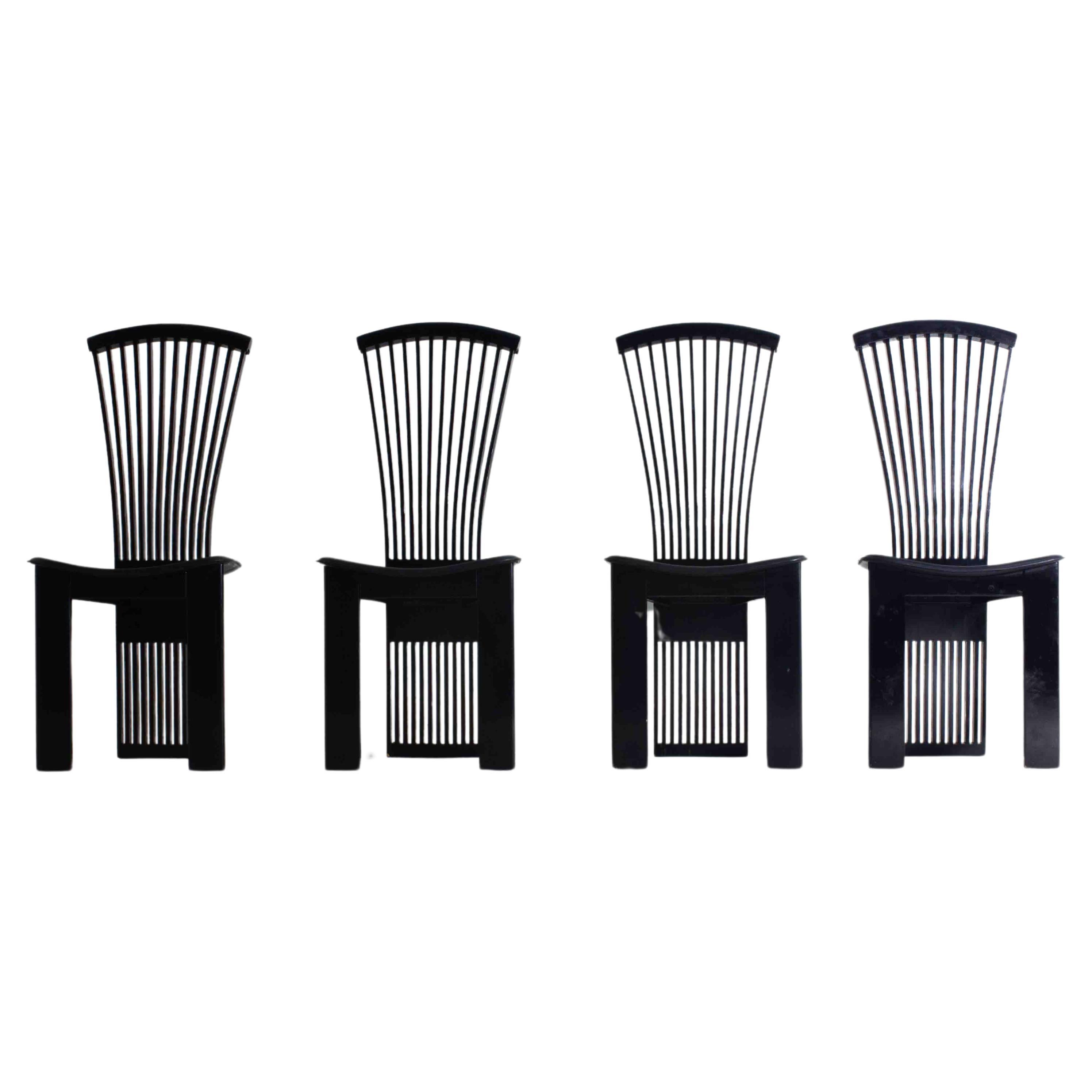 Set postmoderner „Fan“-Stühle von Pietro Costantini, Italien 1980er Jahre