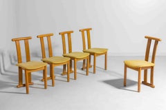 Set of postmodern high-back Italian dining chairs, 1980s
