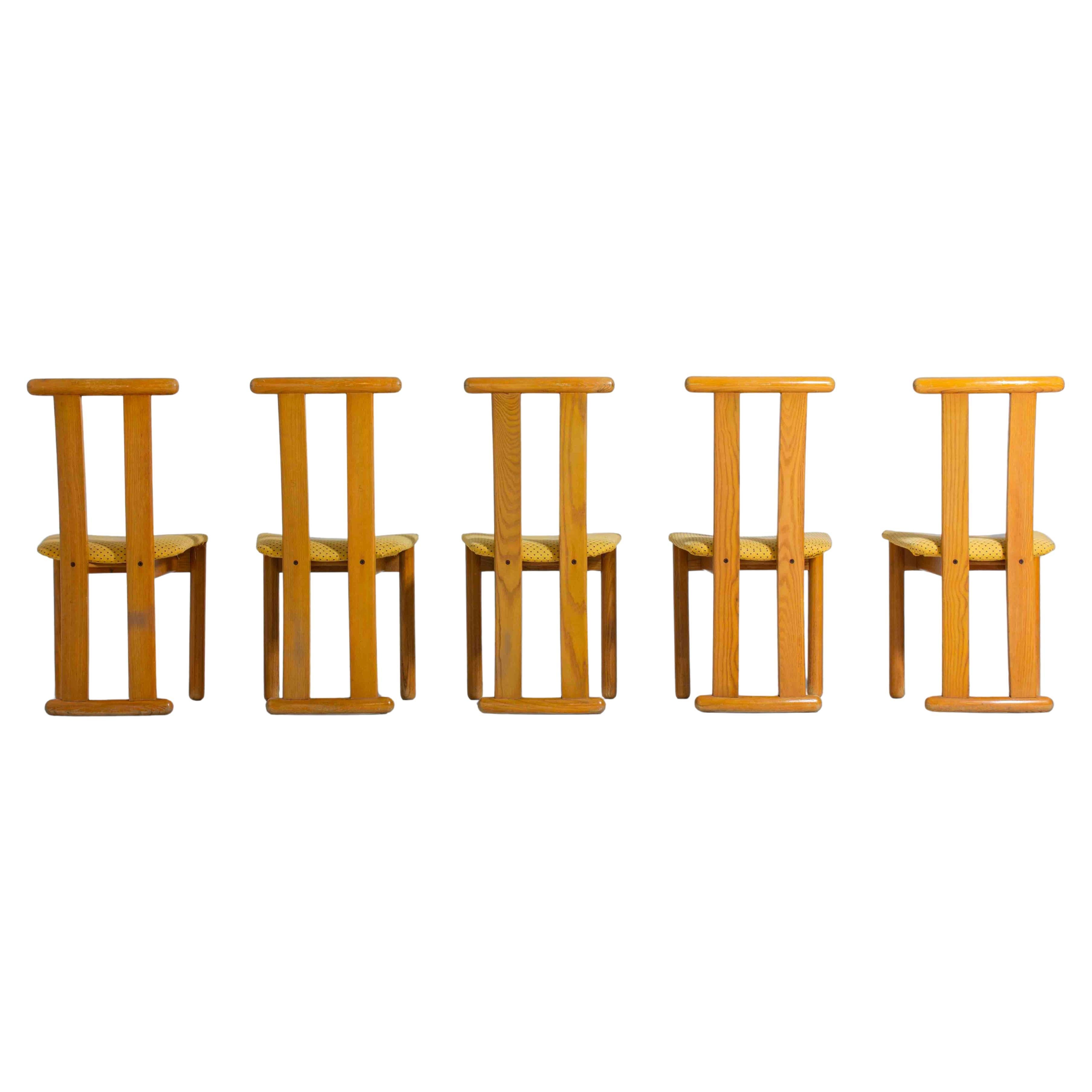 Set of postmodern high-back Italian dining chairs, 1980s