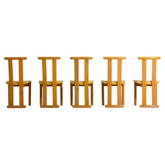 Set of postmodern high-back Italian dining chairs, 1980s