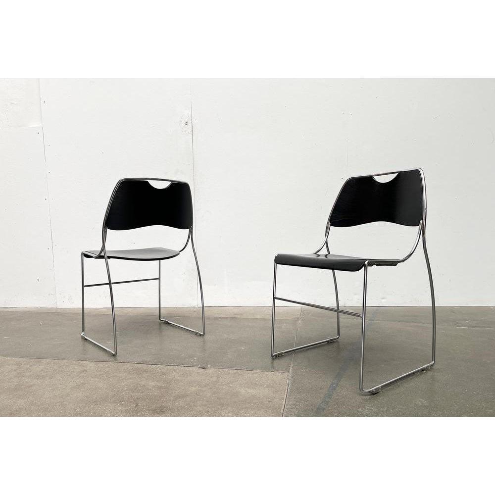 Post-Modern Set of Postmodern Minimalist Stacking Chairs, 1980s For Sale
