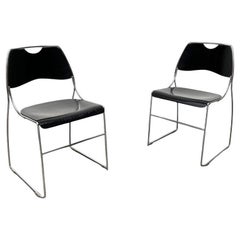 Used Set of Postmodern Minimalist Stacking Chairs, 1980s