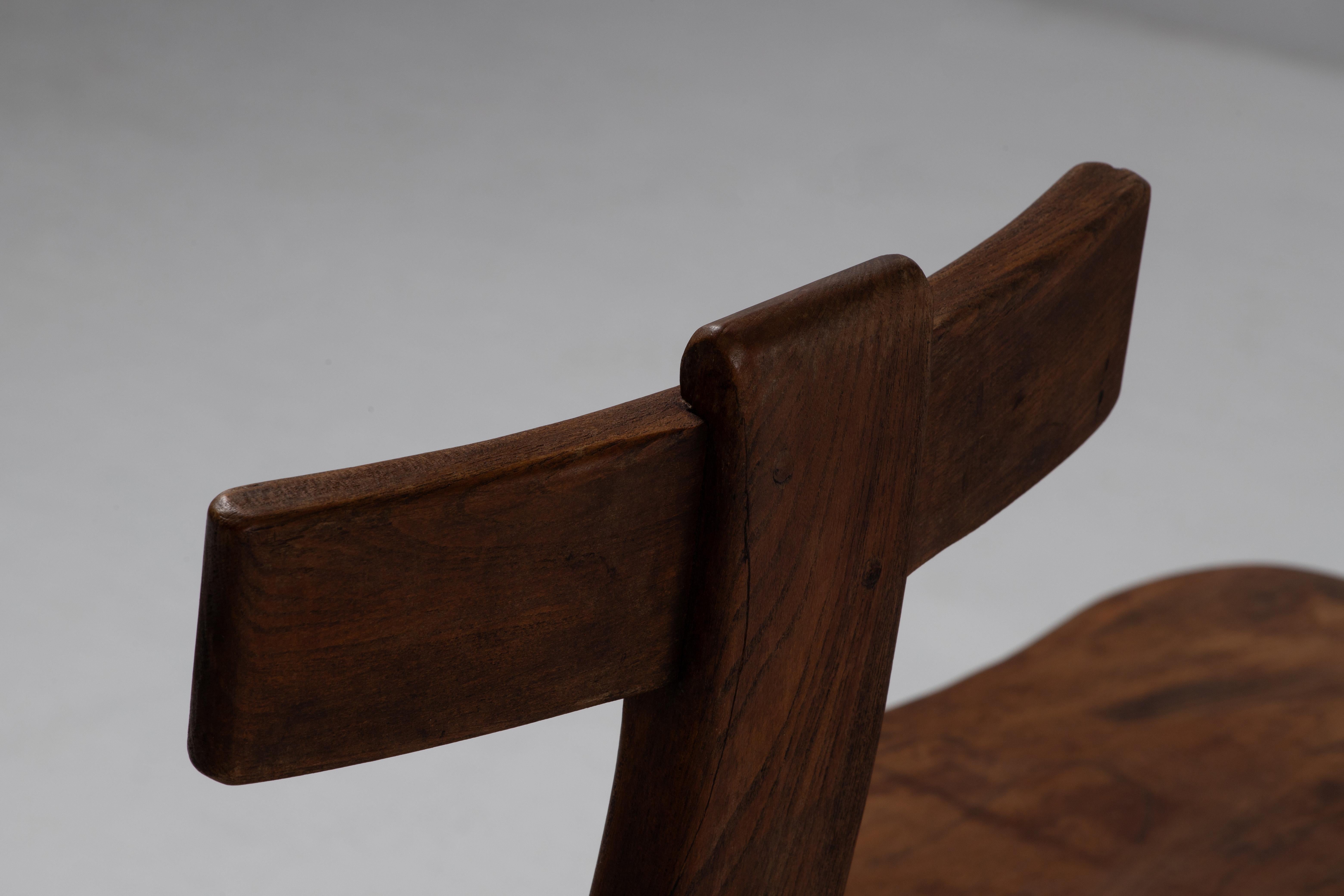 Set di sedie primitive brutaliste in legno massiccio, sedie T, Olavi Hänninen in vendita 12
