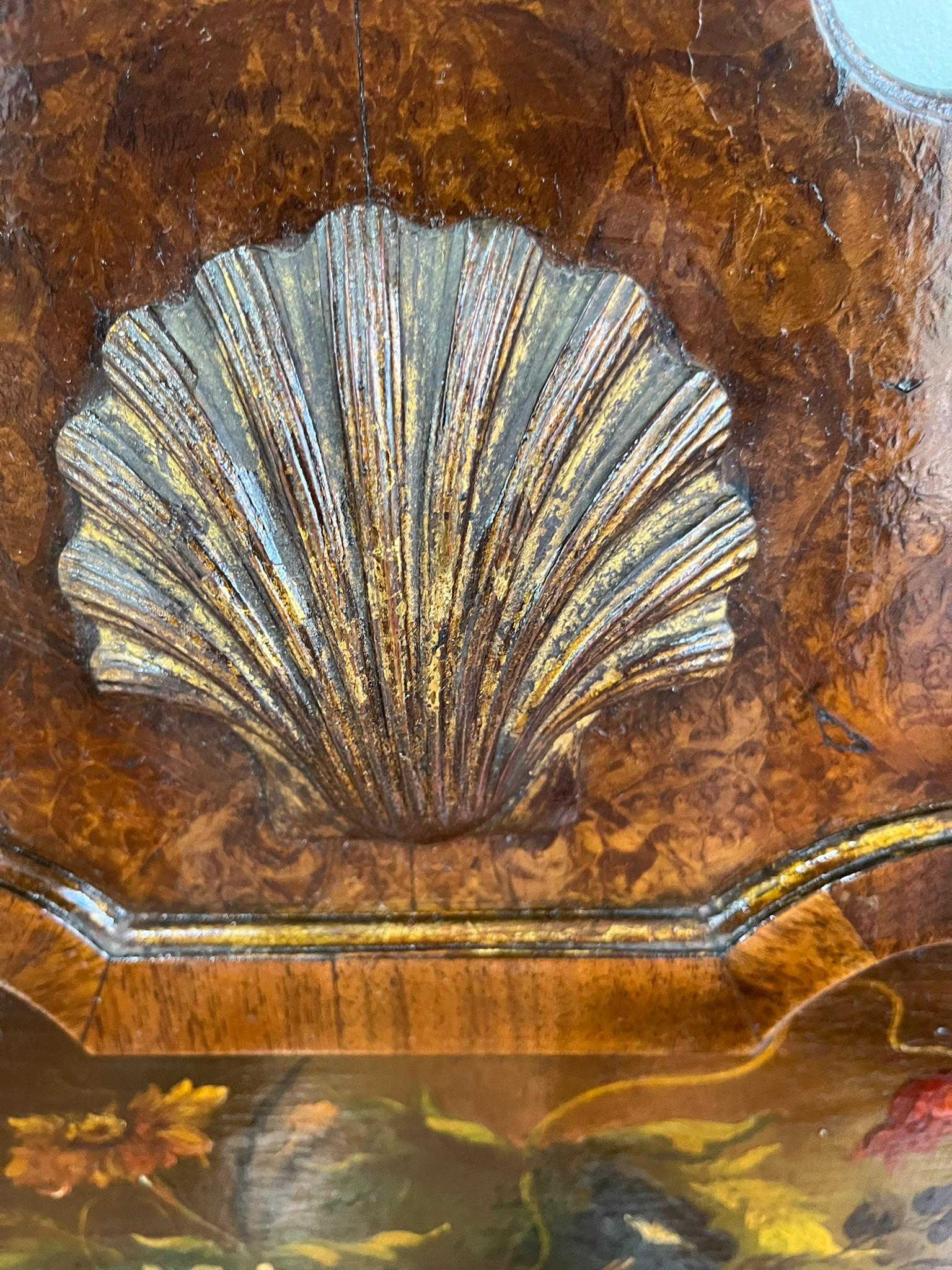 Set or Pair of Queen Anne Styled English Burl Walnut Trumeau Mirrors 10