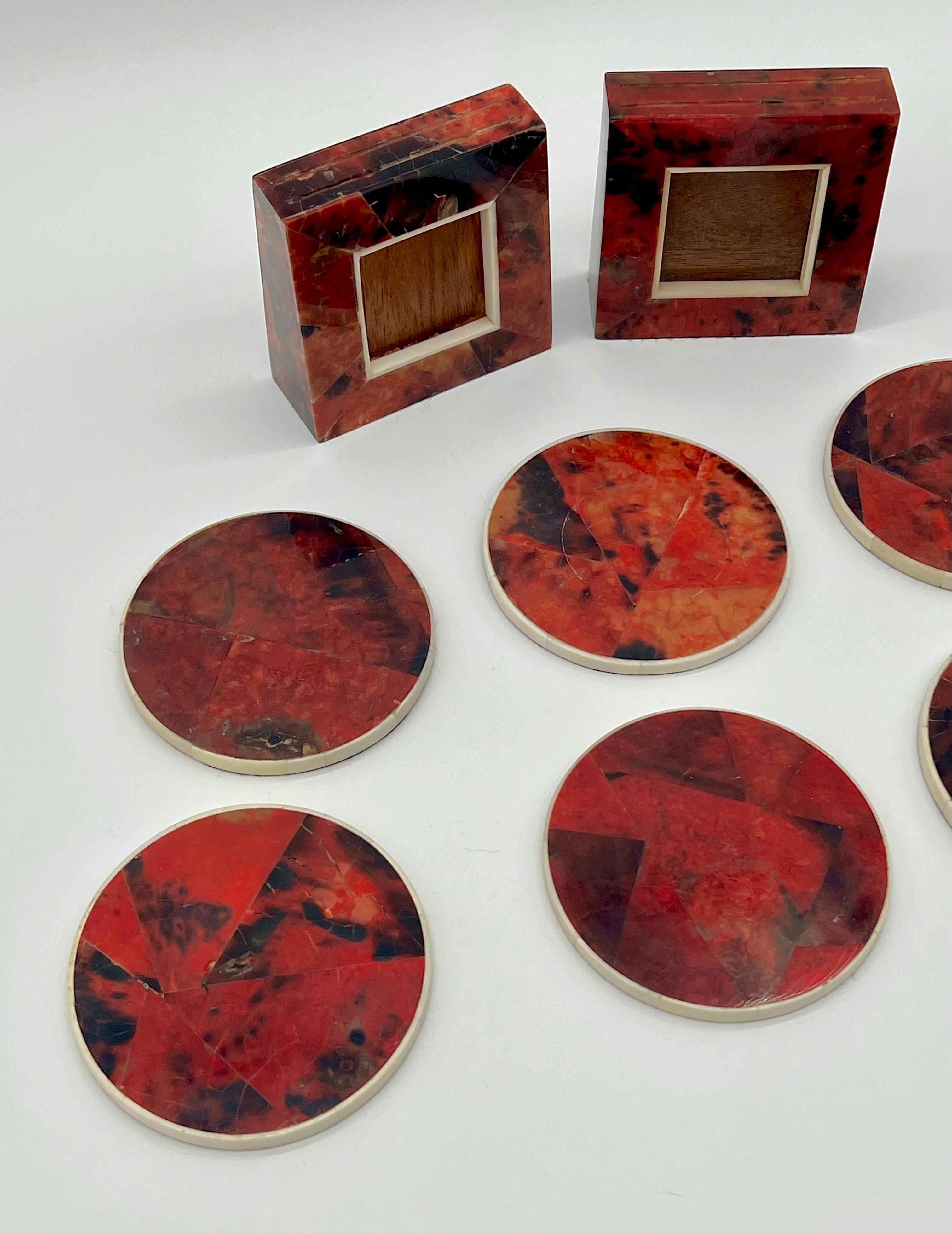 Art Deco Set of R & Y Augousti Paris France Decorative Picture Frames and Coasters