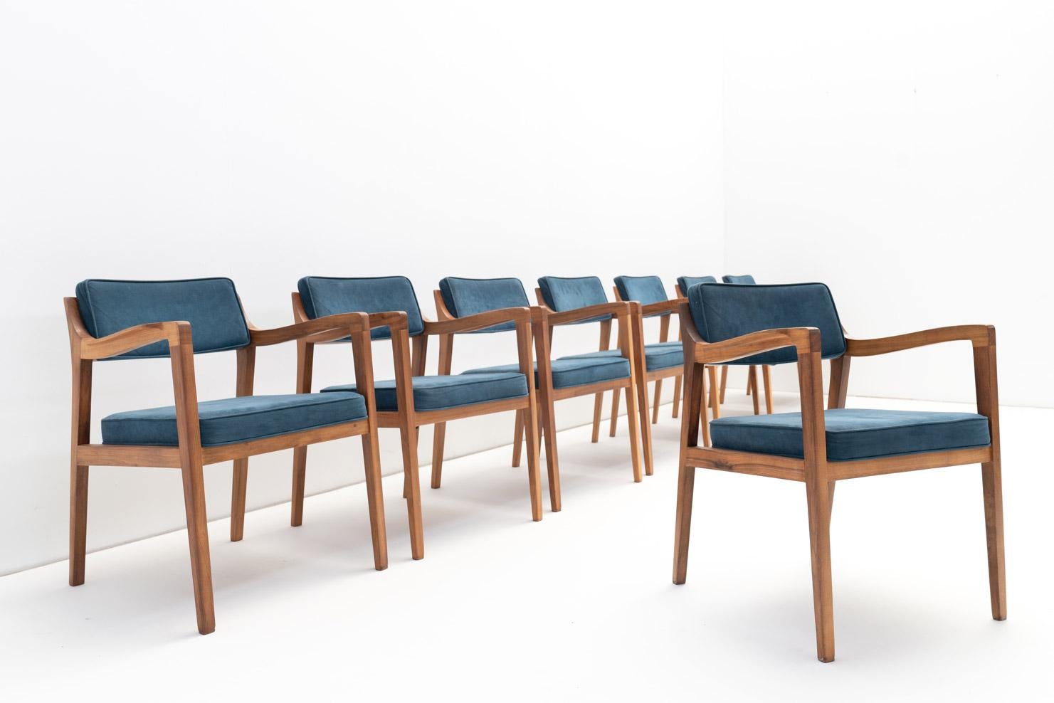 Mid-Century Modern Set of rare armchairs by Jules Wabbes, Belgium 1960's For Sale