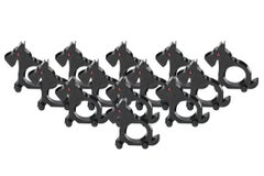 Vintage French Bakelite Scottie Dog Napkin Rings on Wheels Set Of 13