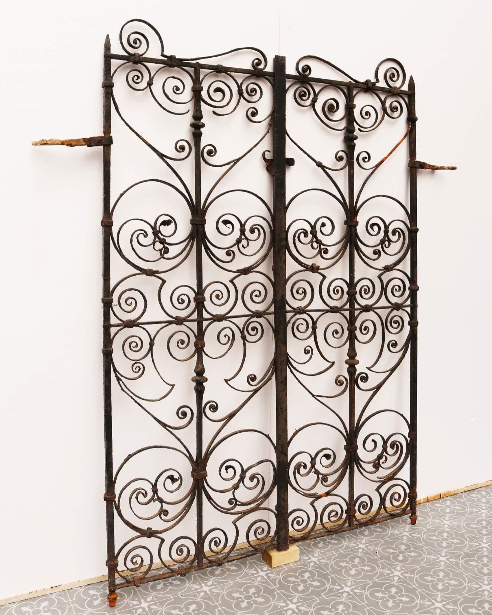 Set of Rare Georgian Wrought Iron Pedestrian Gates In Fair Condition For Sale In Wormelow, Herefordshire