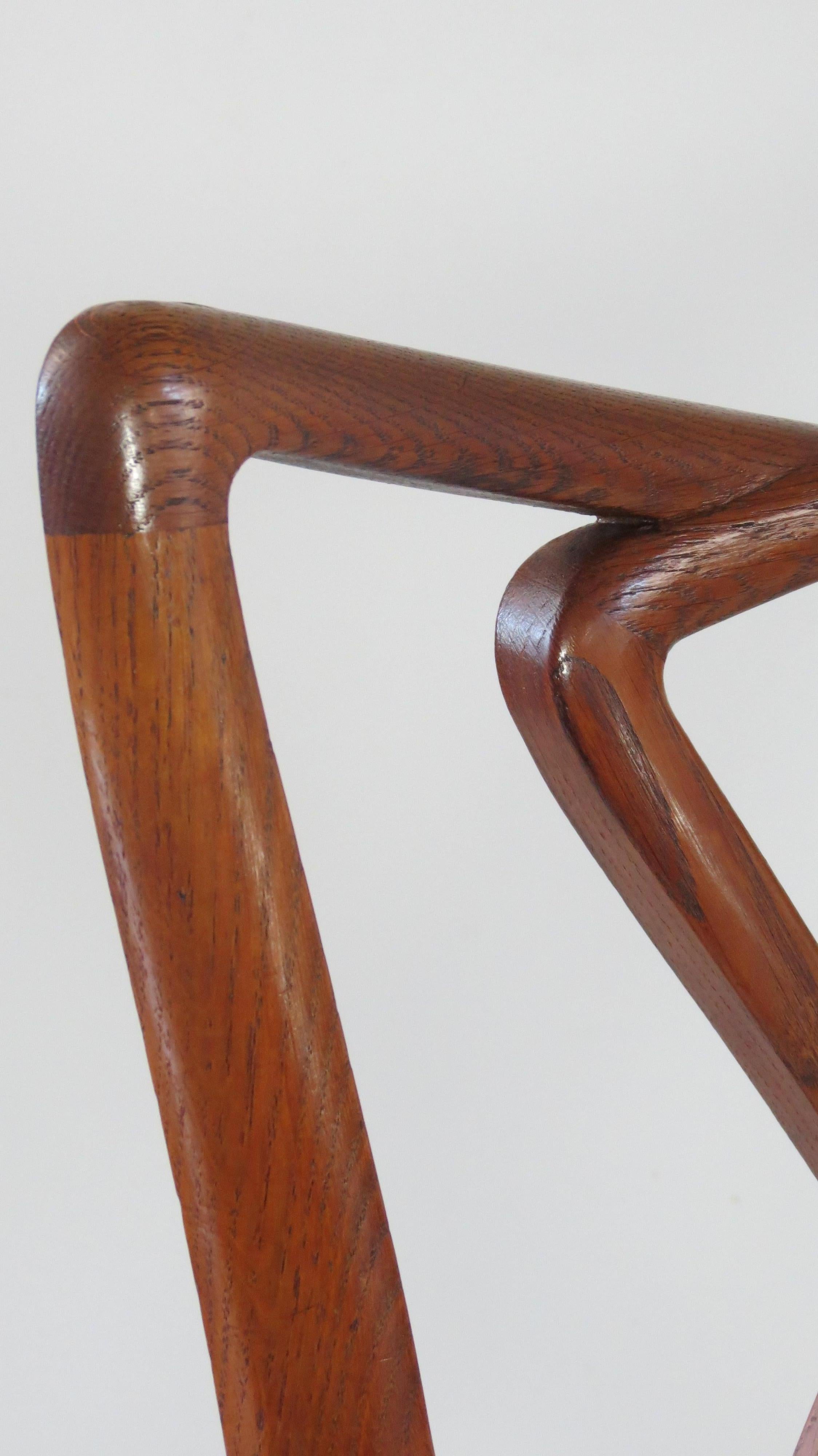 Set of Rare Important Walnut 12 Dining Chairs Attributed Paolo Buffa, circa 1950 9