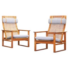 Set of Rare Lounge Chairs by Borge Mogensen for Fredericia