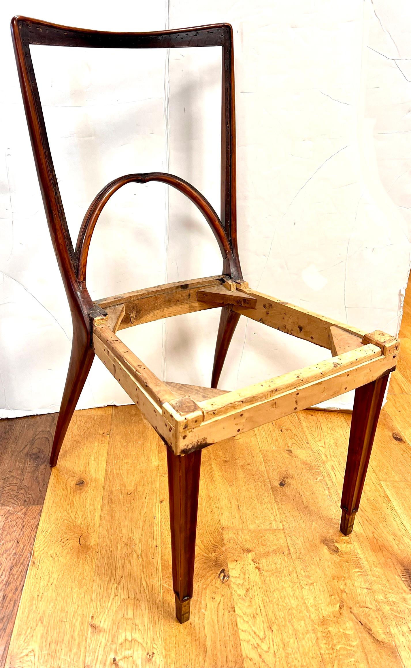Mid-Century Modern Set of Rare Mid Century Italian Gio Ponti Style Dining Room Chairs