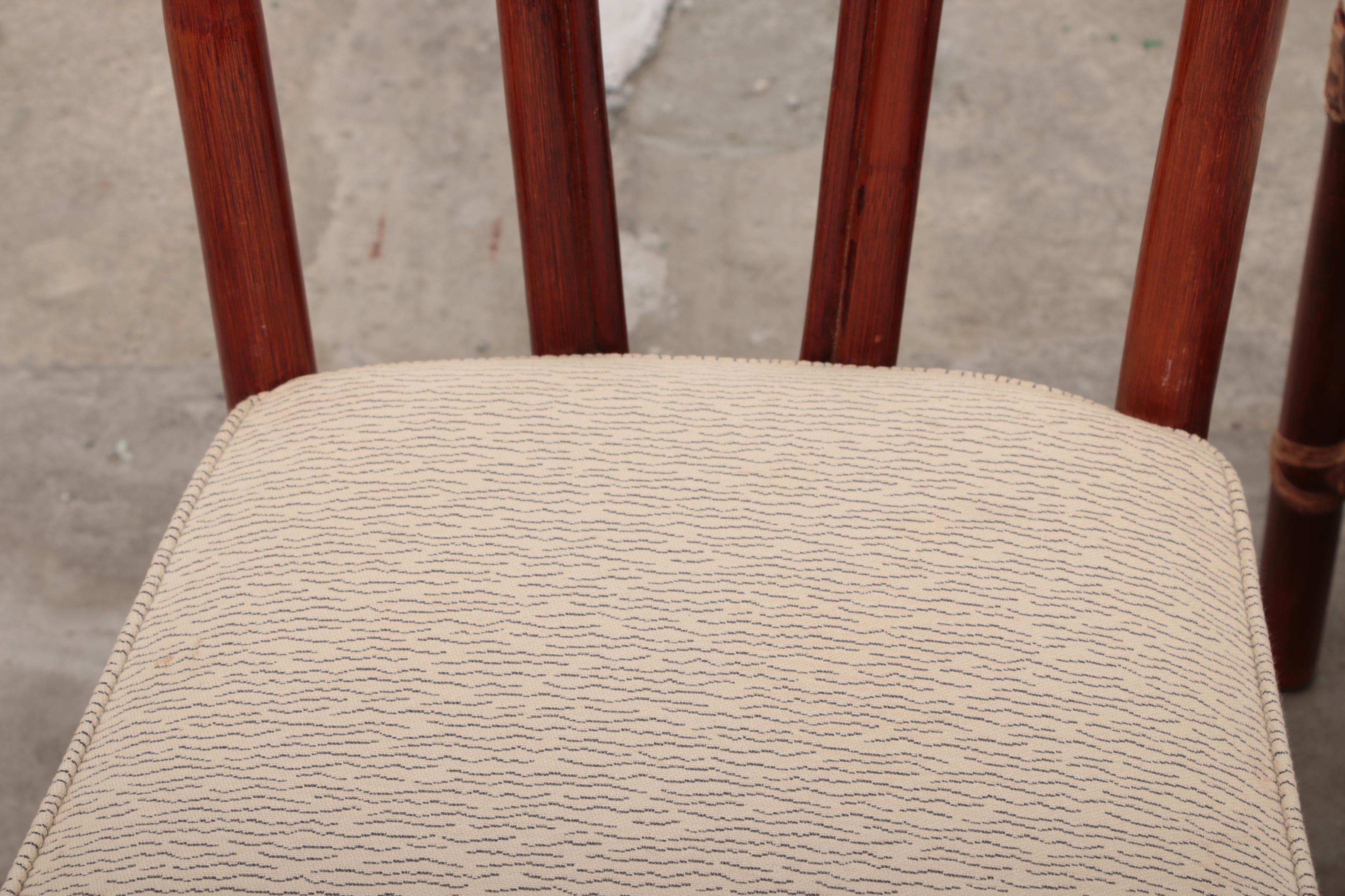Set of rattan dining room chairs in the organic modern Californian coastal style 3