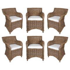 Set of Rattan Garden Chairs with Cushions in Greyish Tone