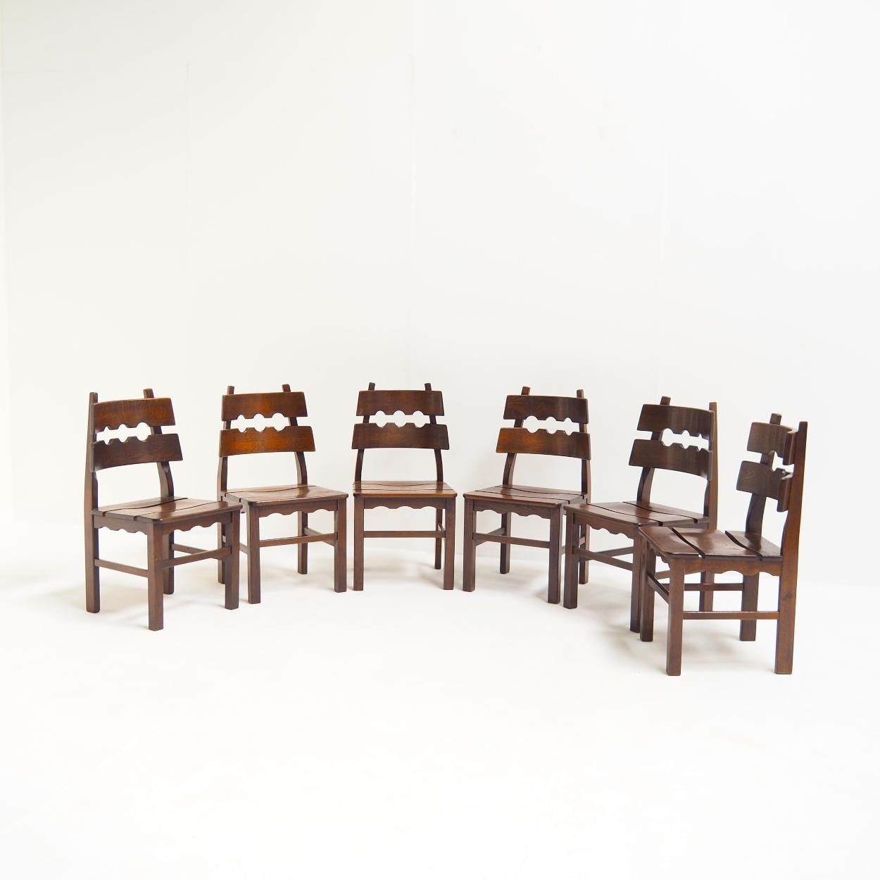 Scandinave moderne Ensemble de chaises de salle à manger Razorblade attr. à Henning Kjaernulf pour Nyrup Møbelfabrik en vente