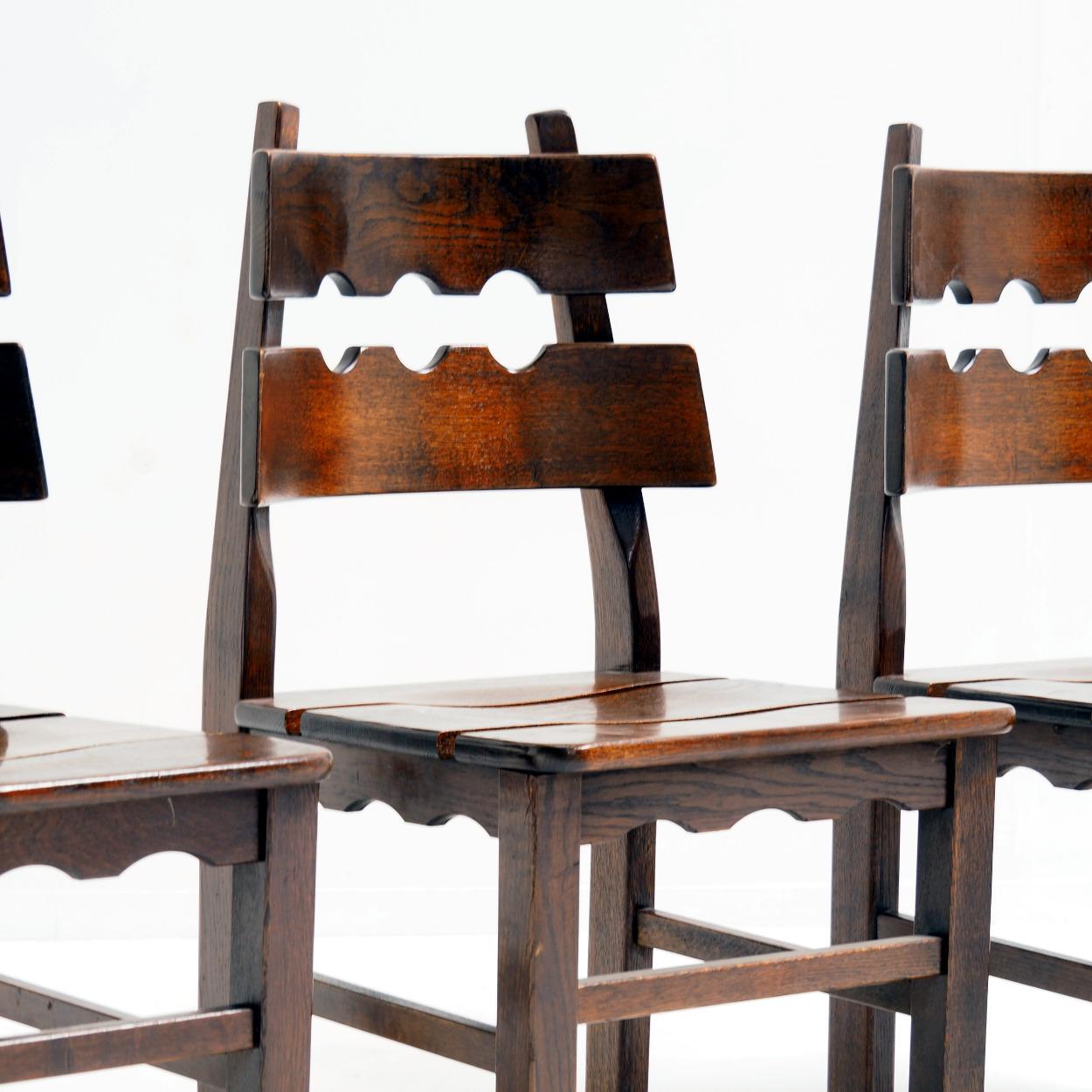 20ième siècle Ensemble de chaises de salle à manger Razorblade attr. à Henning Kjaernulf pour Nyrup Møbelfabrik en vente