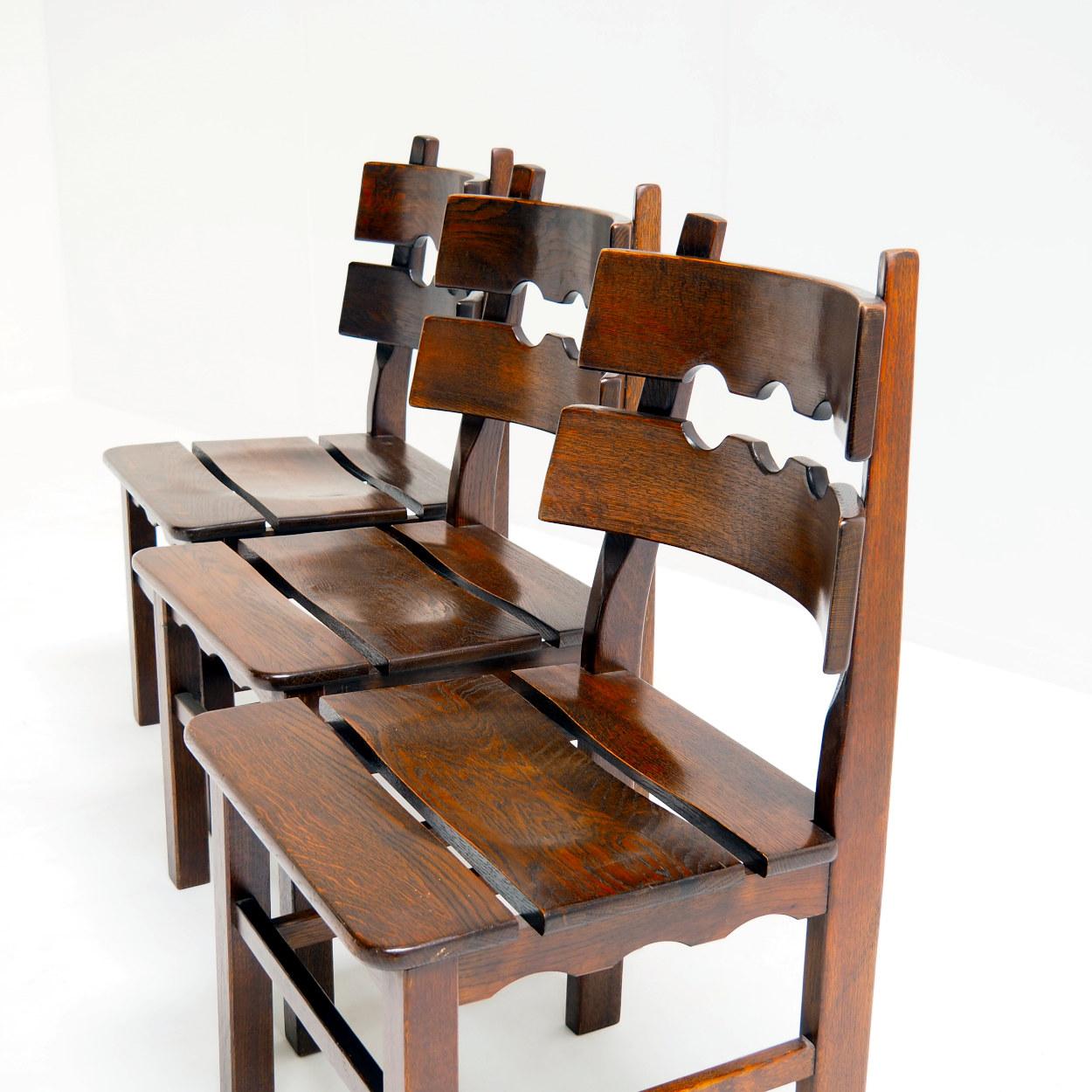 Chêne Ensemble de chaises de salle à manger Razorblade attr. à Henning Kjaernulf pour Nyrup Møbelfabrik en vente