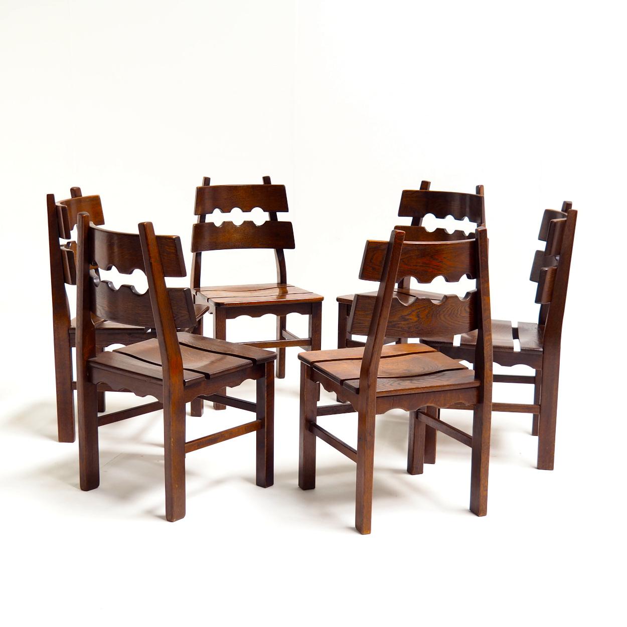 Ensemble de chaises de salle à manger Razorblade attr. à Henning Kjaernulf pour Nyrup Møbelfabrik en vente 1