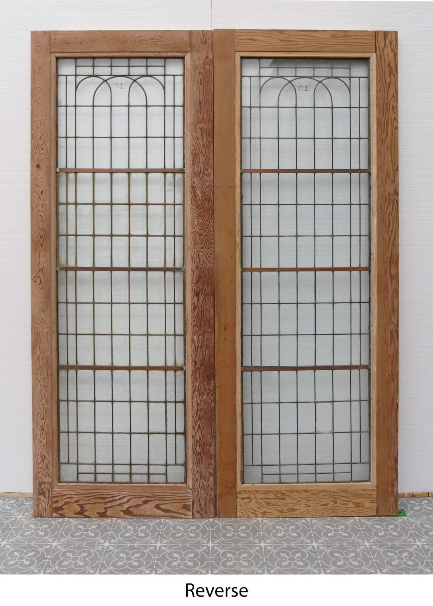 English Set of Reclaimed Copperlight Art Deco Double Doors (1) For Sale