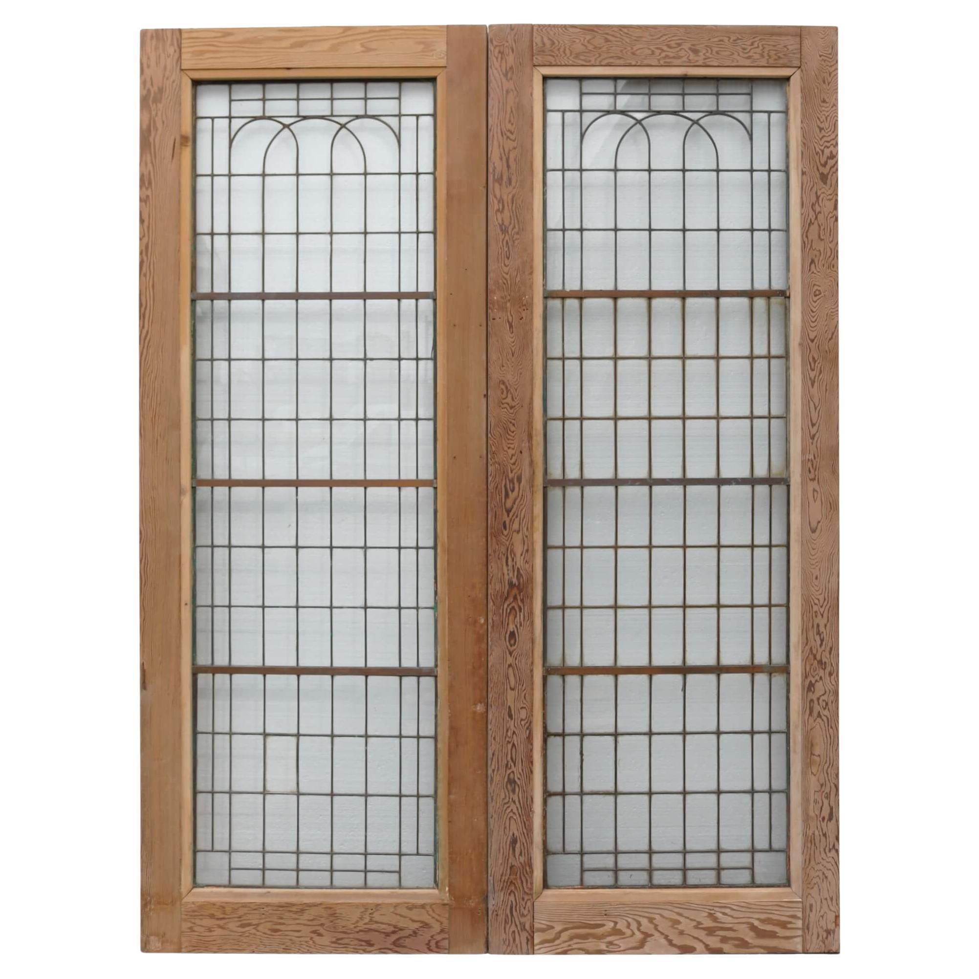 Set of Reclaimed Copperlight Art Deco Double Doors (1) For Sale