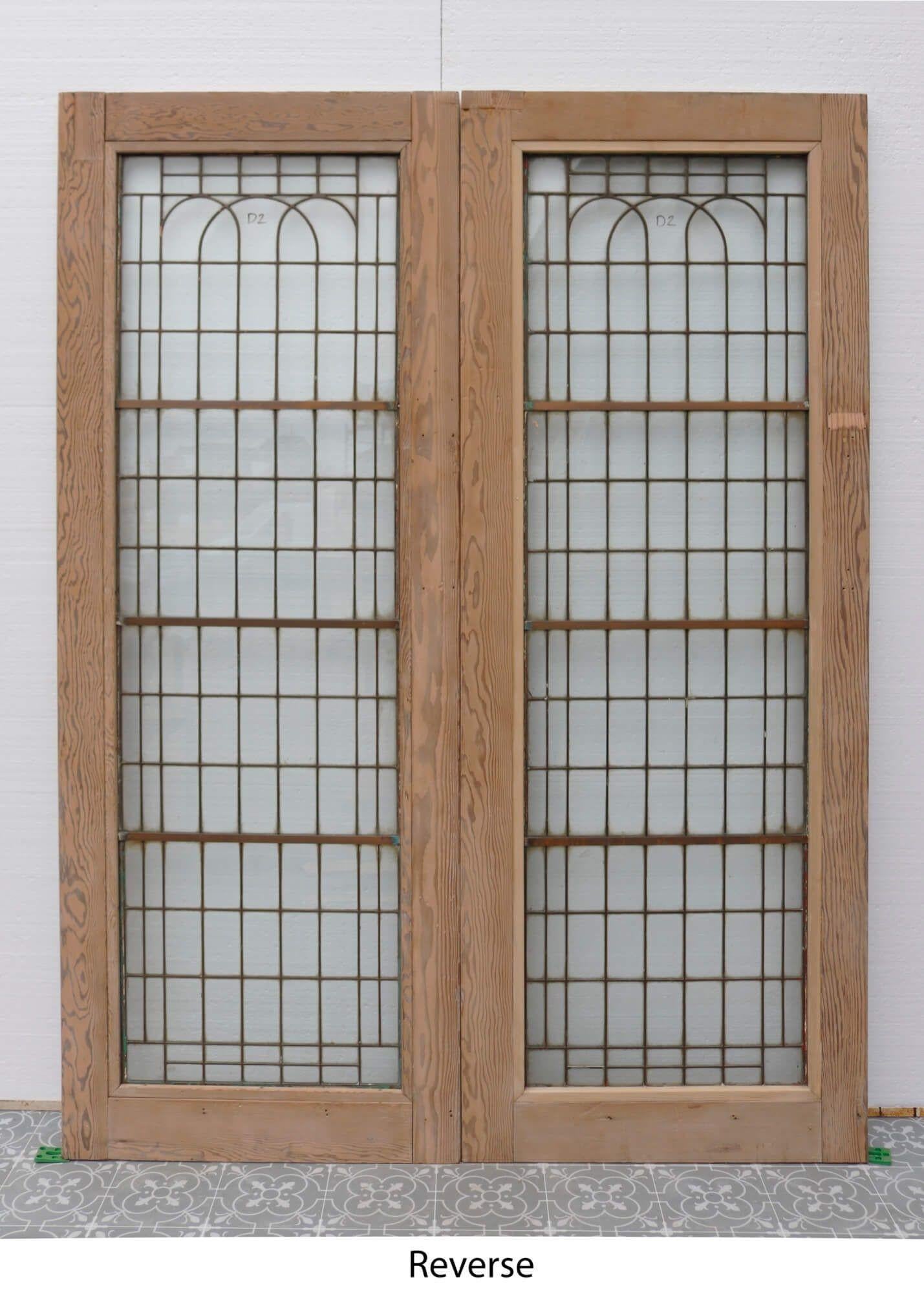 Set of Reclaimed Copperlight Art Deco Double Doors (2) For Sale 2