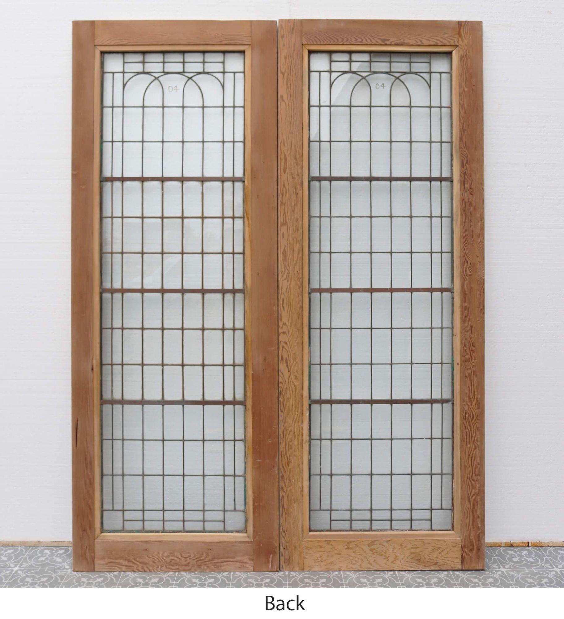 Glazed Set of Reclaimed Copperlight Art Deco Double Doors (4) For Sale